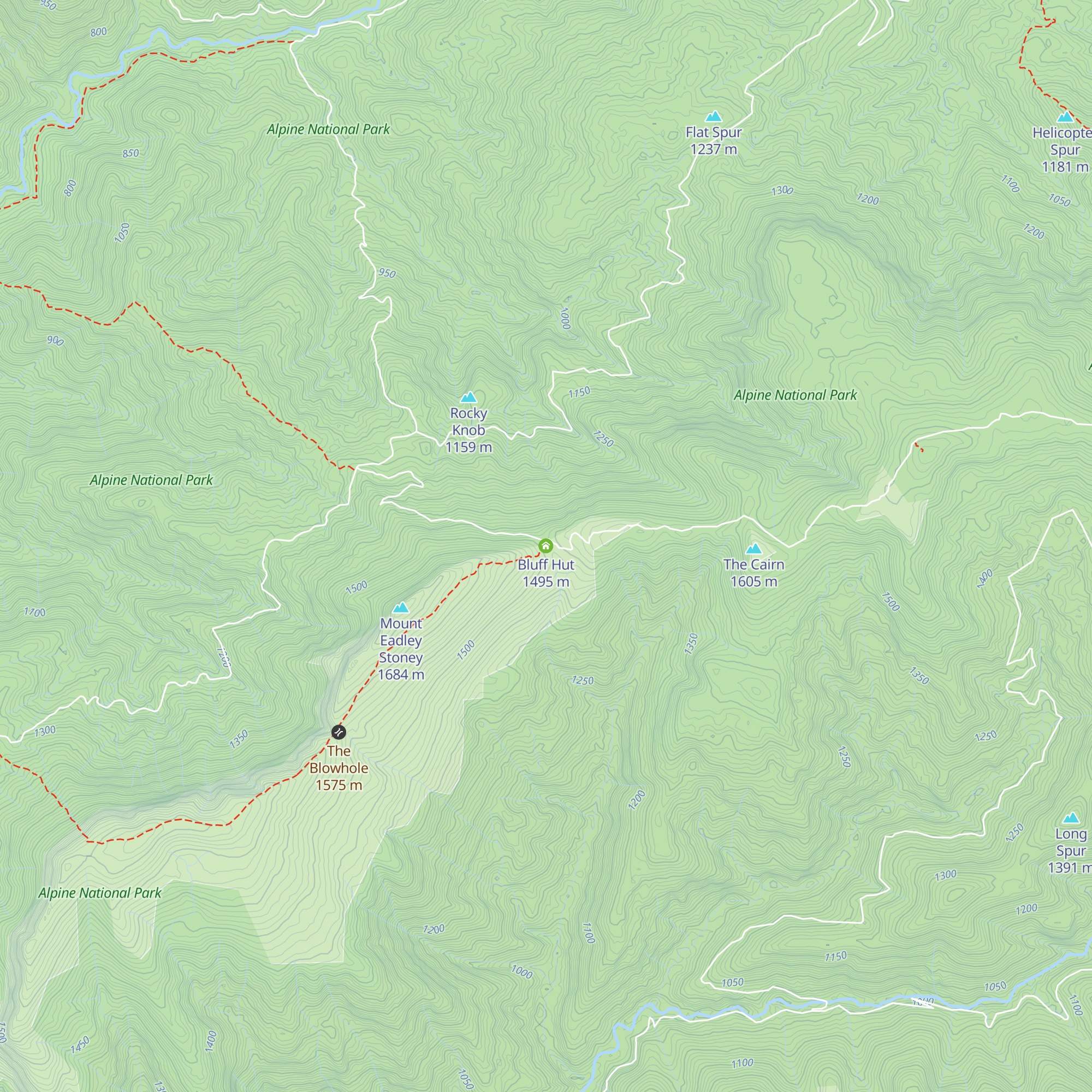 Bluff Hut map