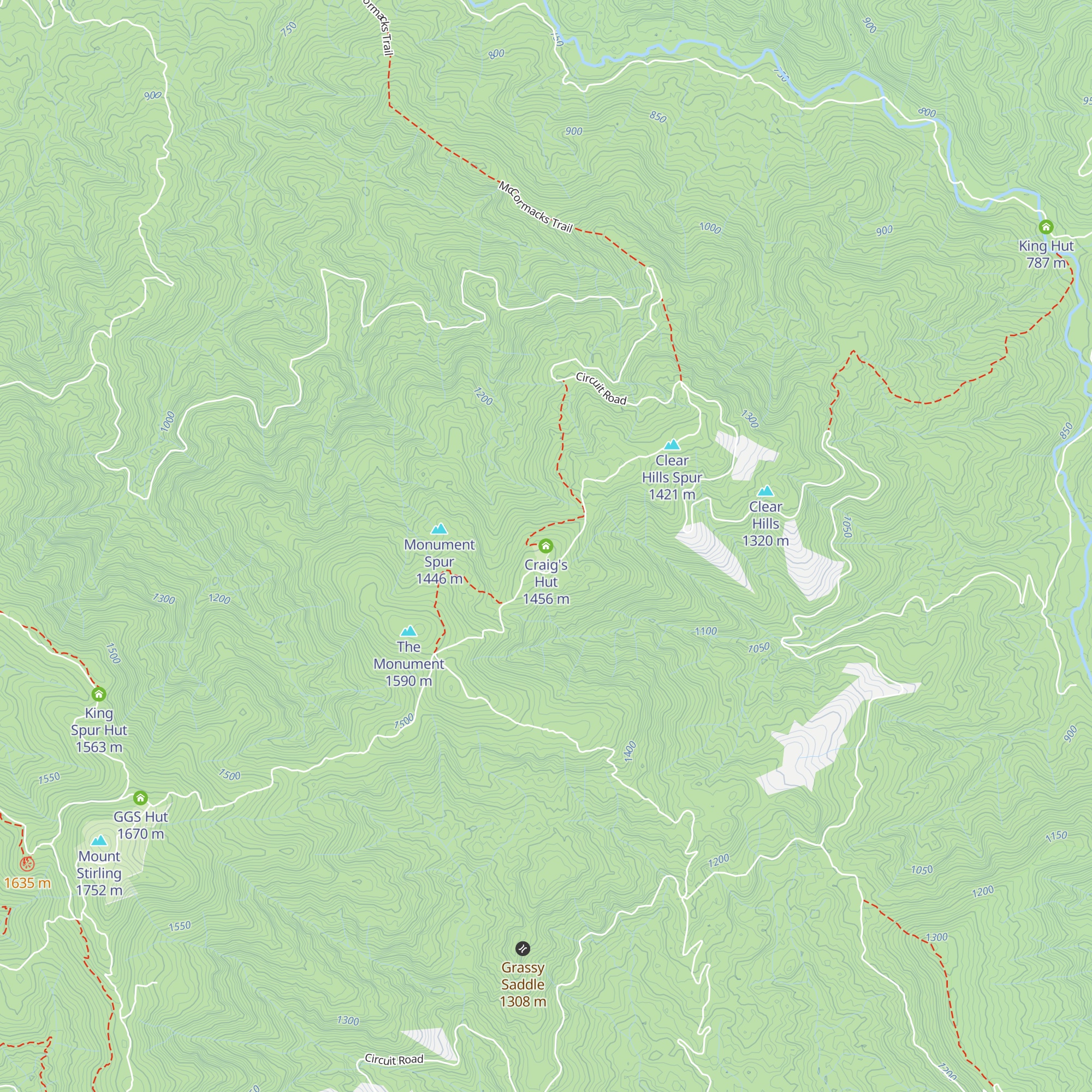 Craig's Hut map