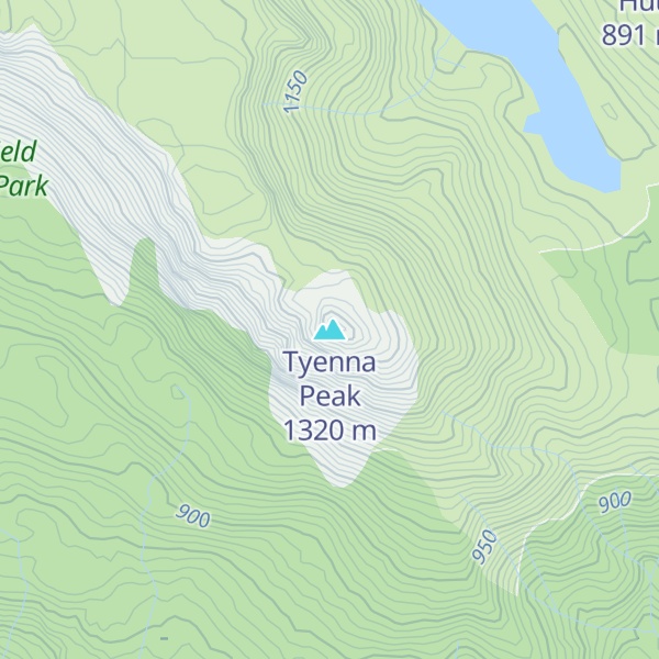 Map of Tyenna Peak