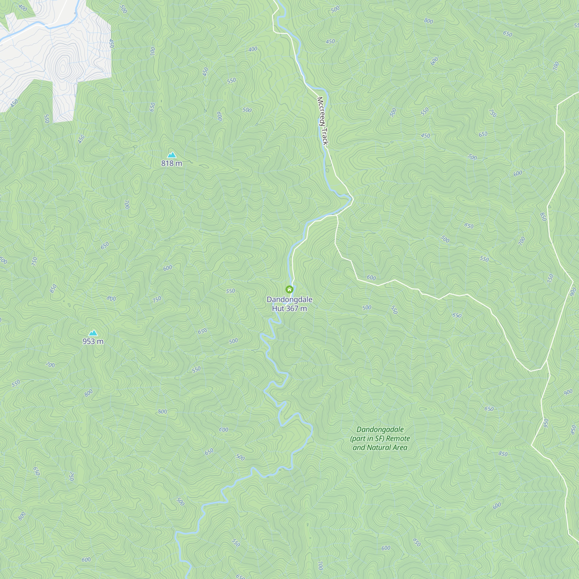 Dandongdale Hut map