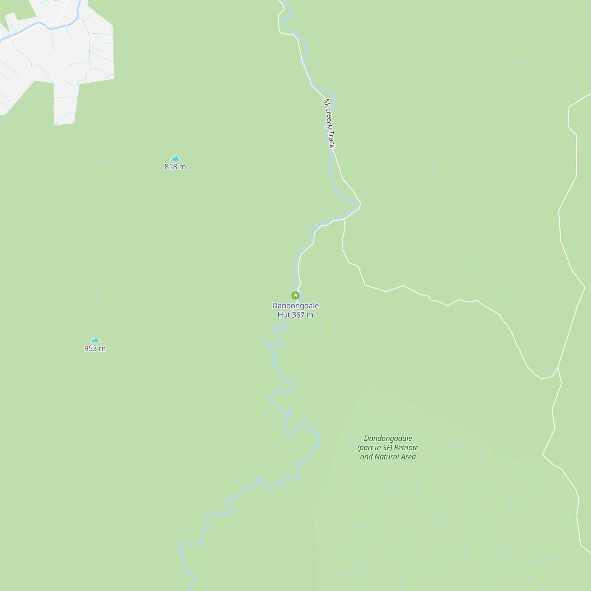 Dandongdale Hut map