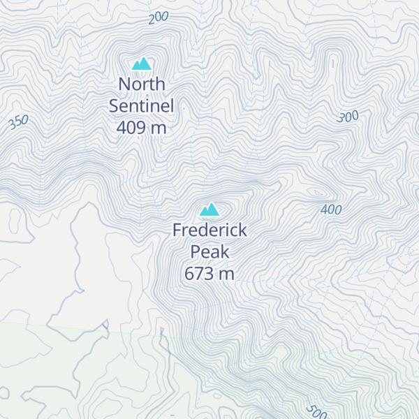 Map of Frederick Peak