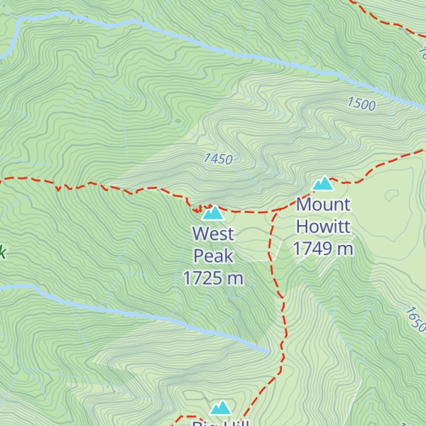 Map of West Peak