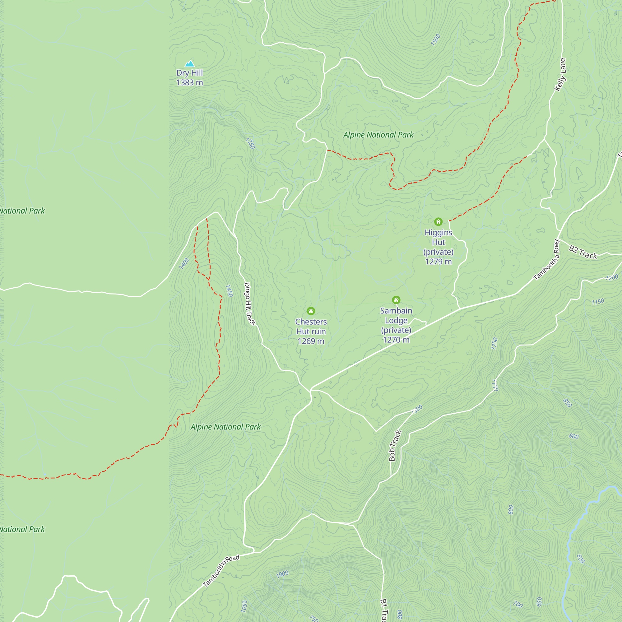 Chesters Hut ruin map
