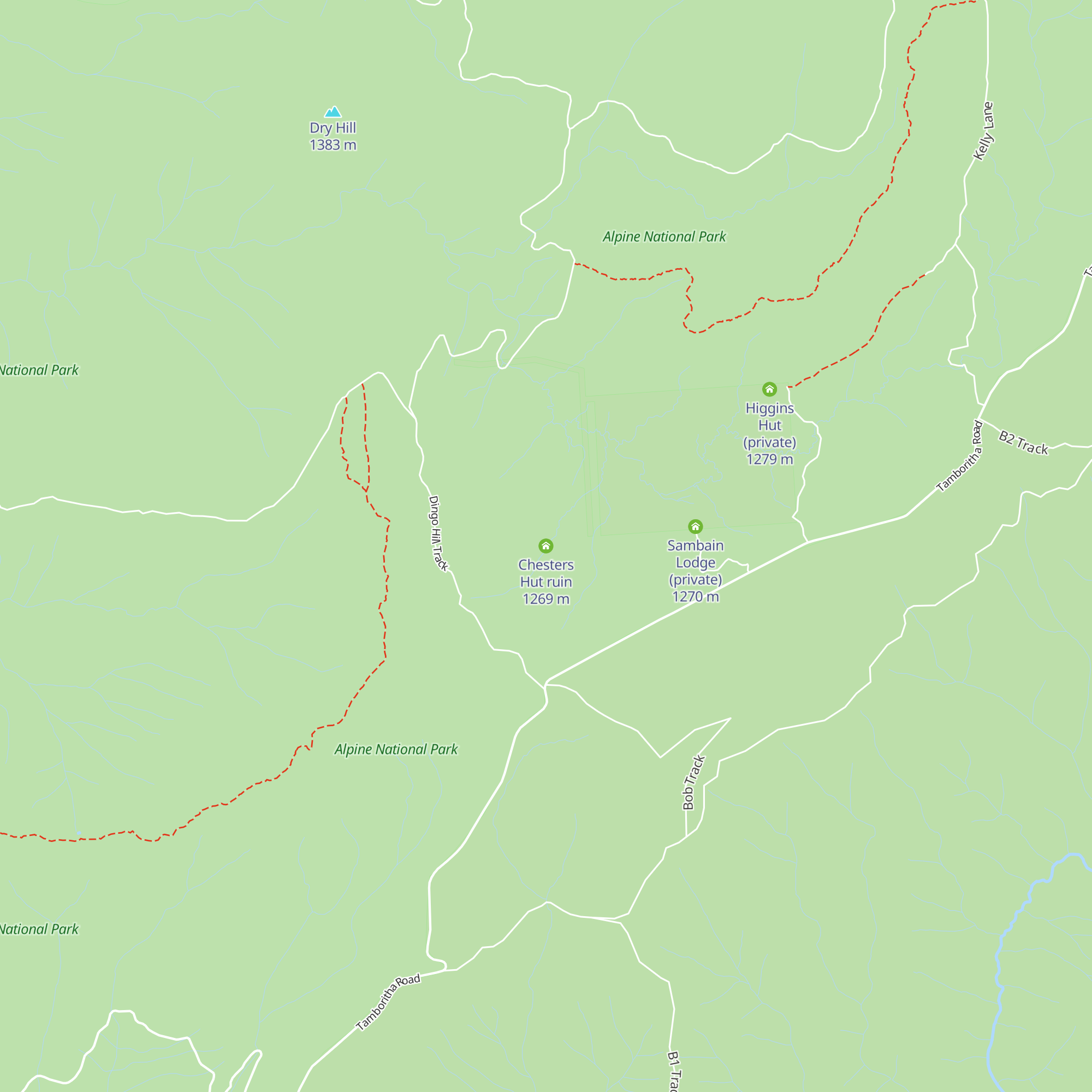 Chesters Hut ruin map
