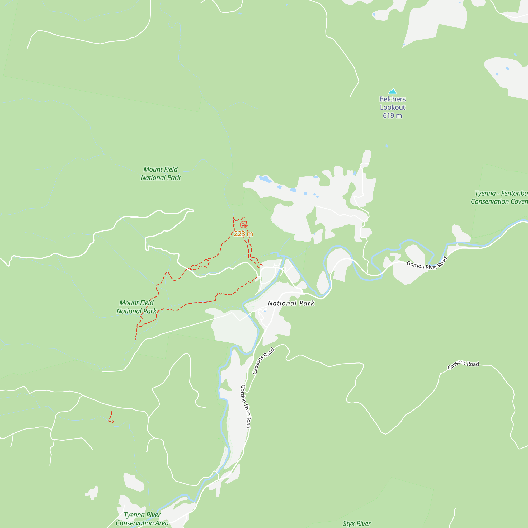 Mt Field Visitor Centre map