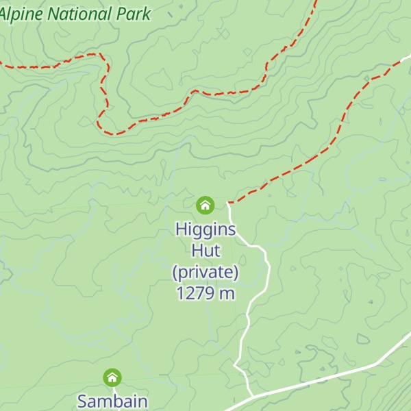 Map of Higgins Hut (private)