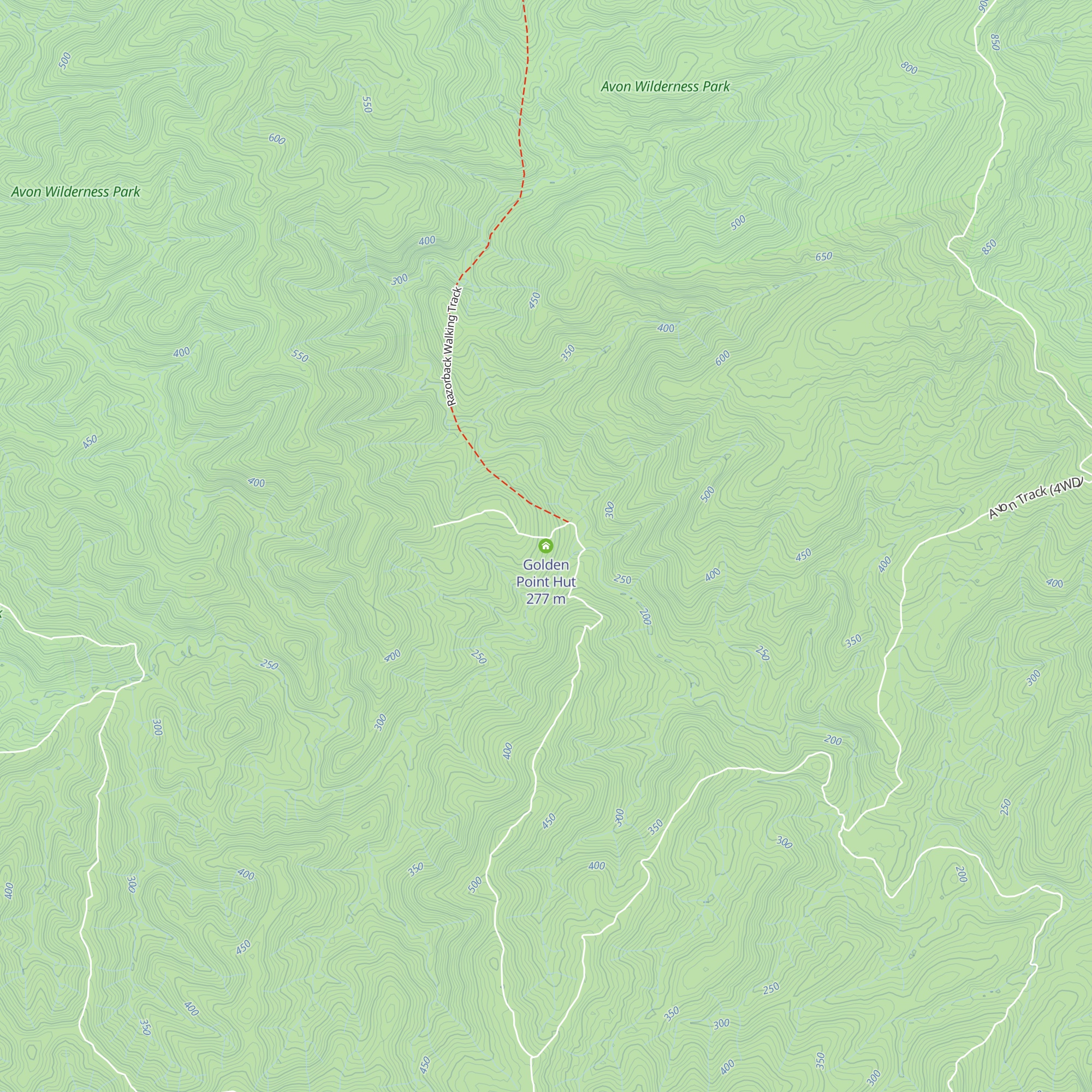 Golden Point Hut map