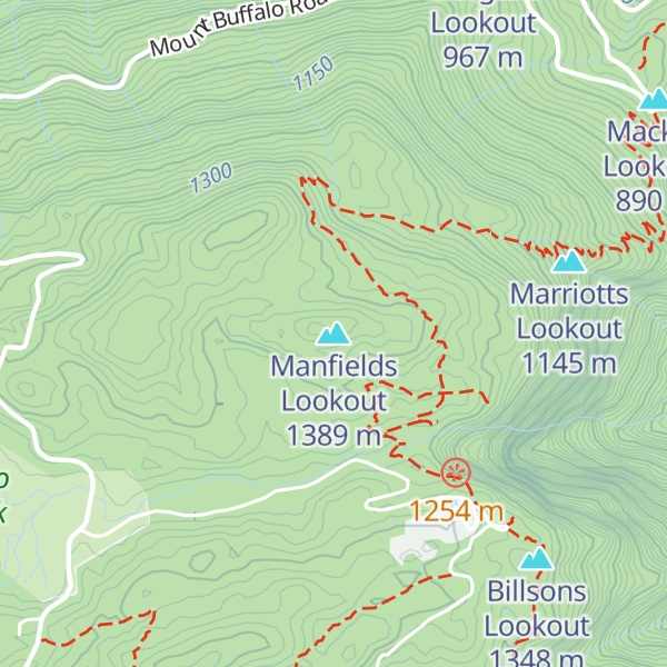 Map of Manfields Lookout
