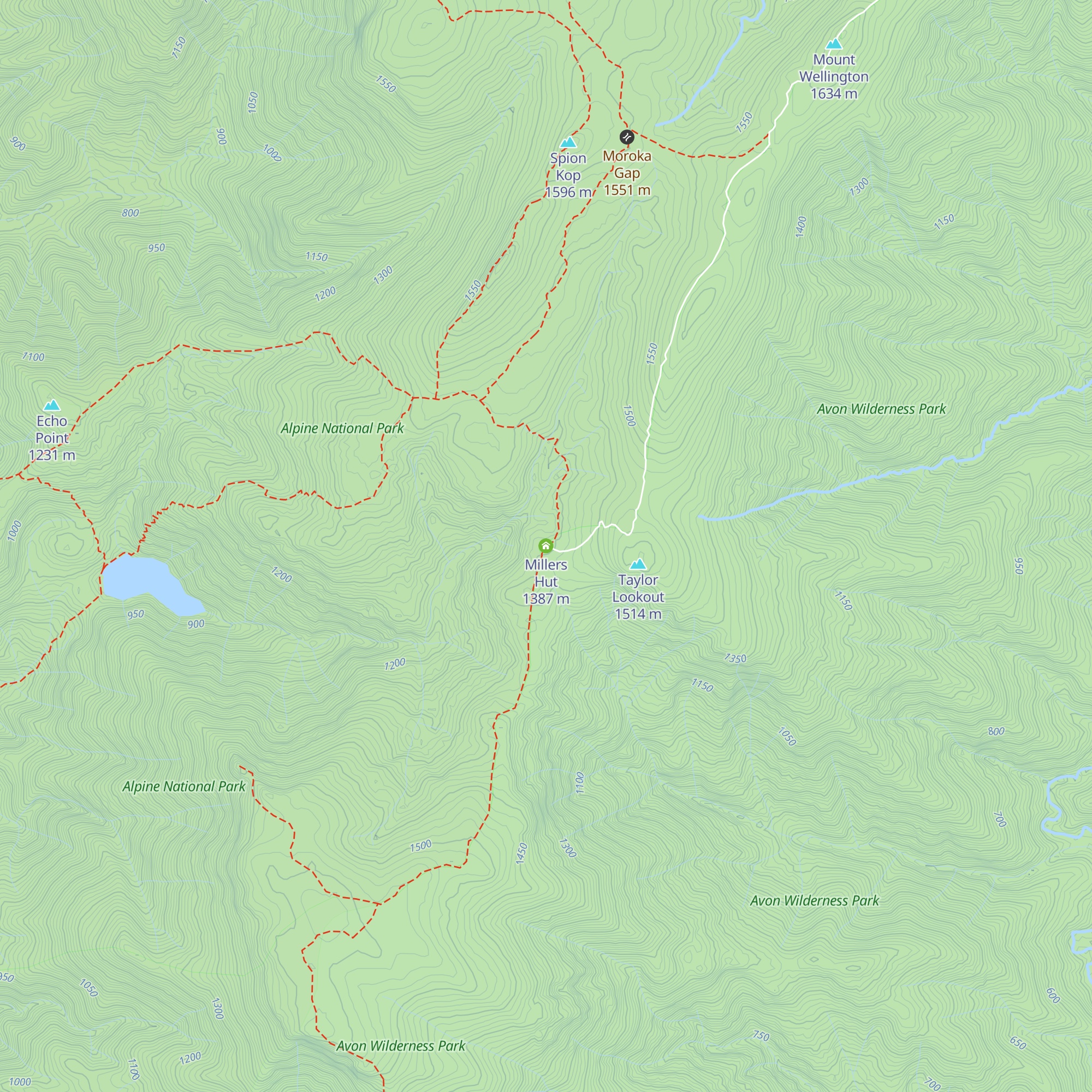 Millers Hut map