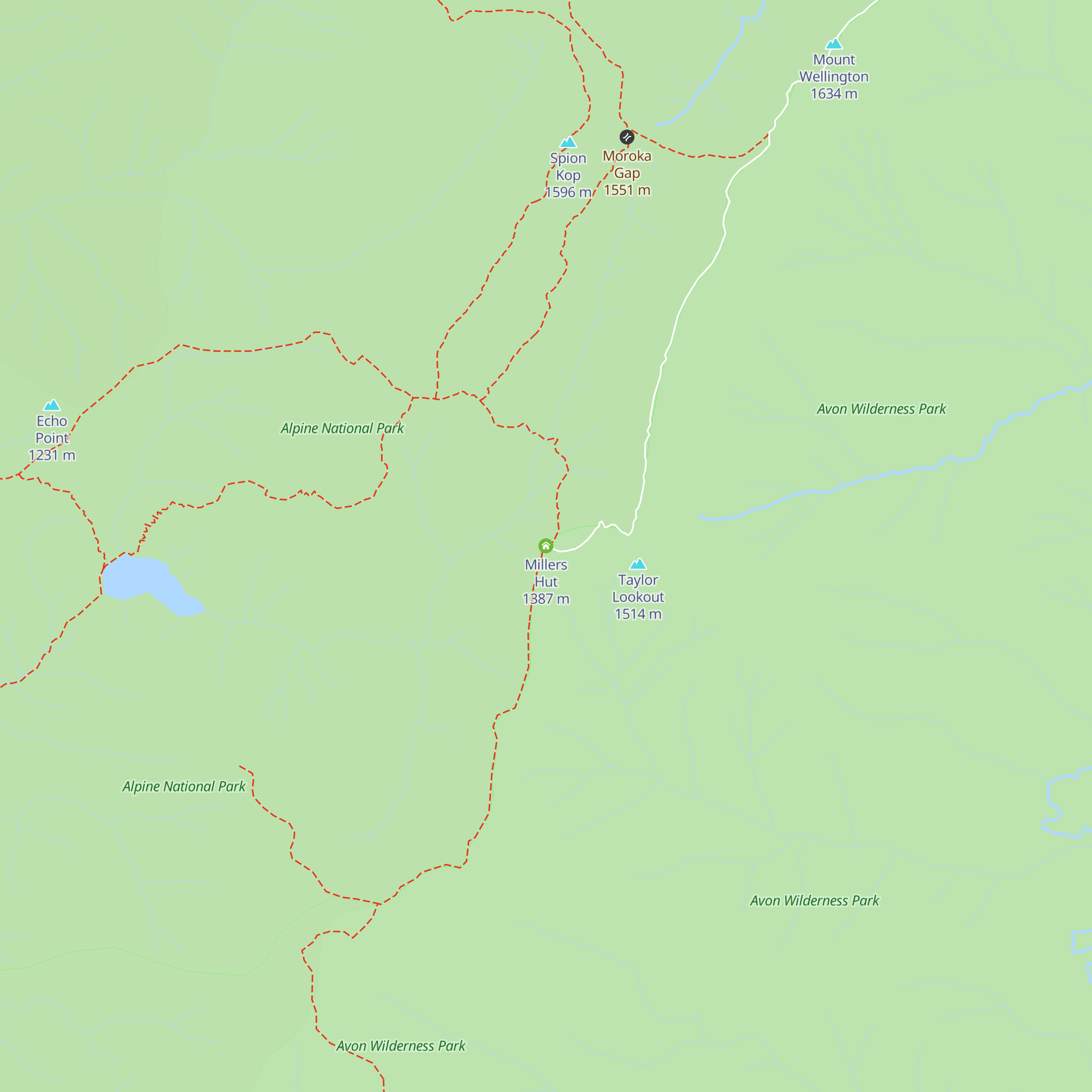 Millers Hut map