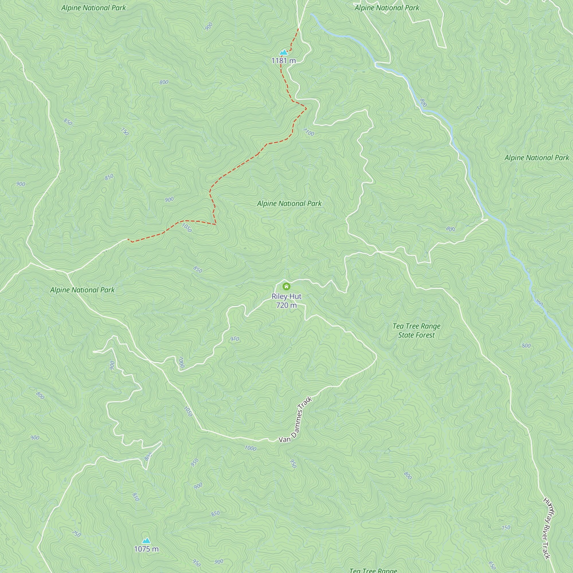 Riley Hut map