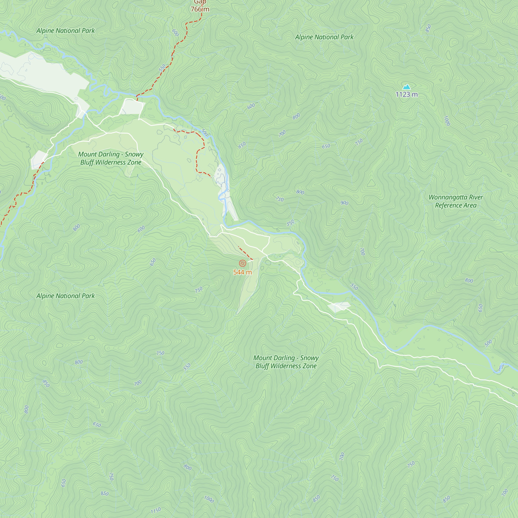 Wonnangatta Station (Guys) Hut map