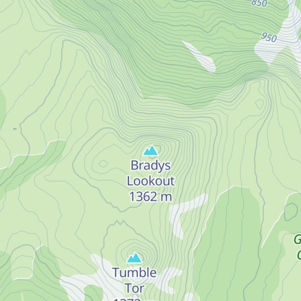Map of Bradys Lookout