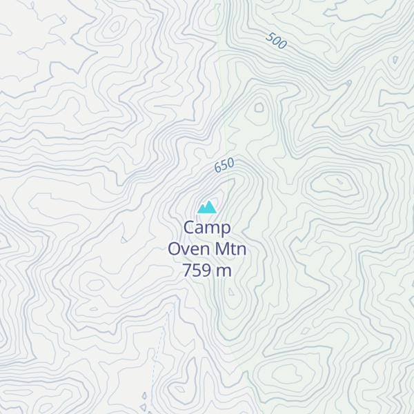 Map of Camp Oven Mtn
