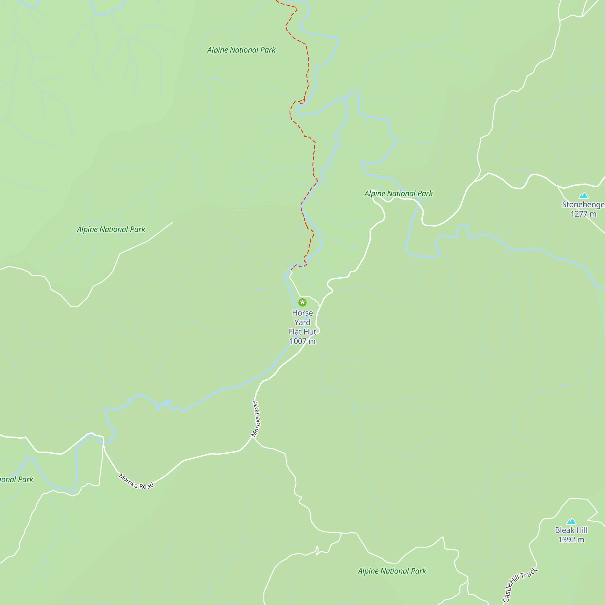 Horse Yard Flat Hut map
