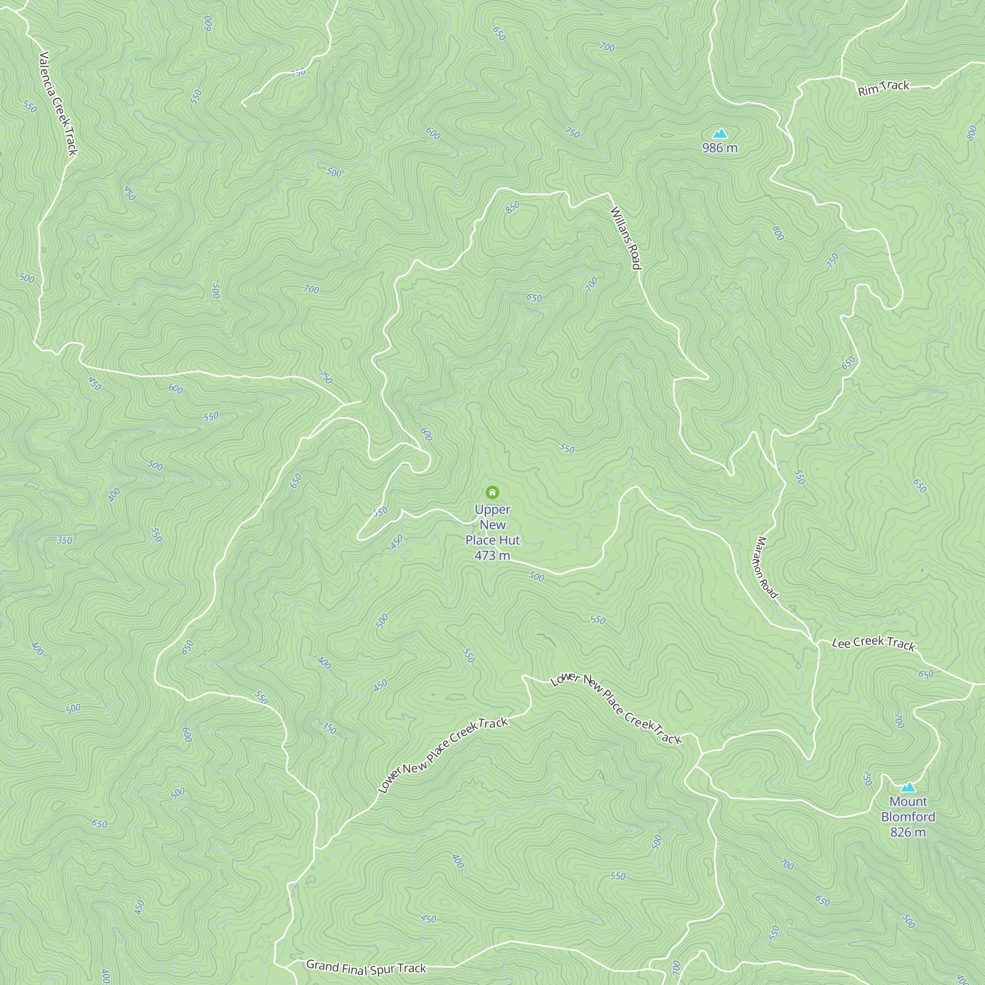 Upper New Place Hut map