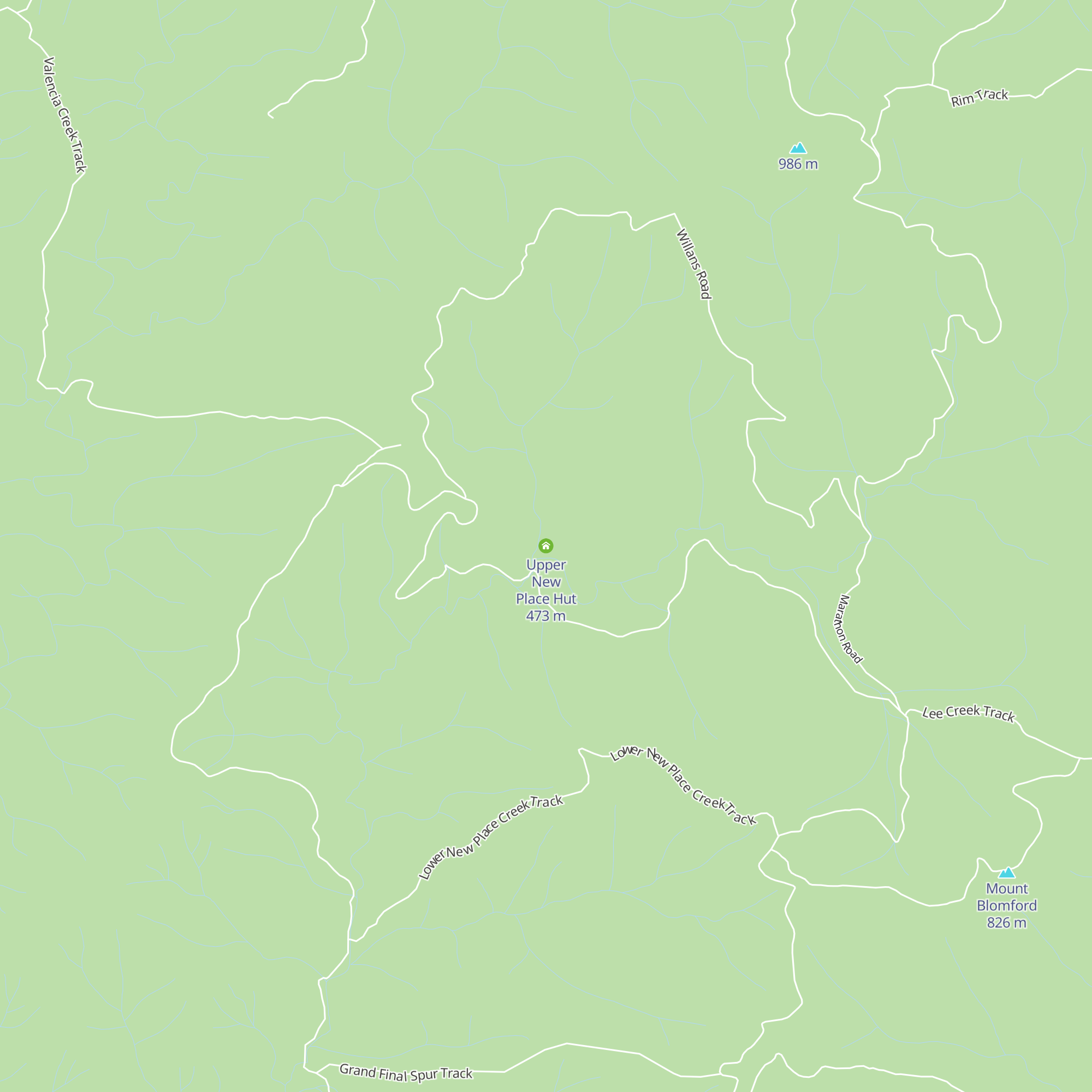 Upper New Place Hut map