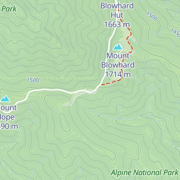 Map of Mount Little Blowhard
