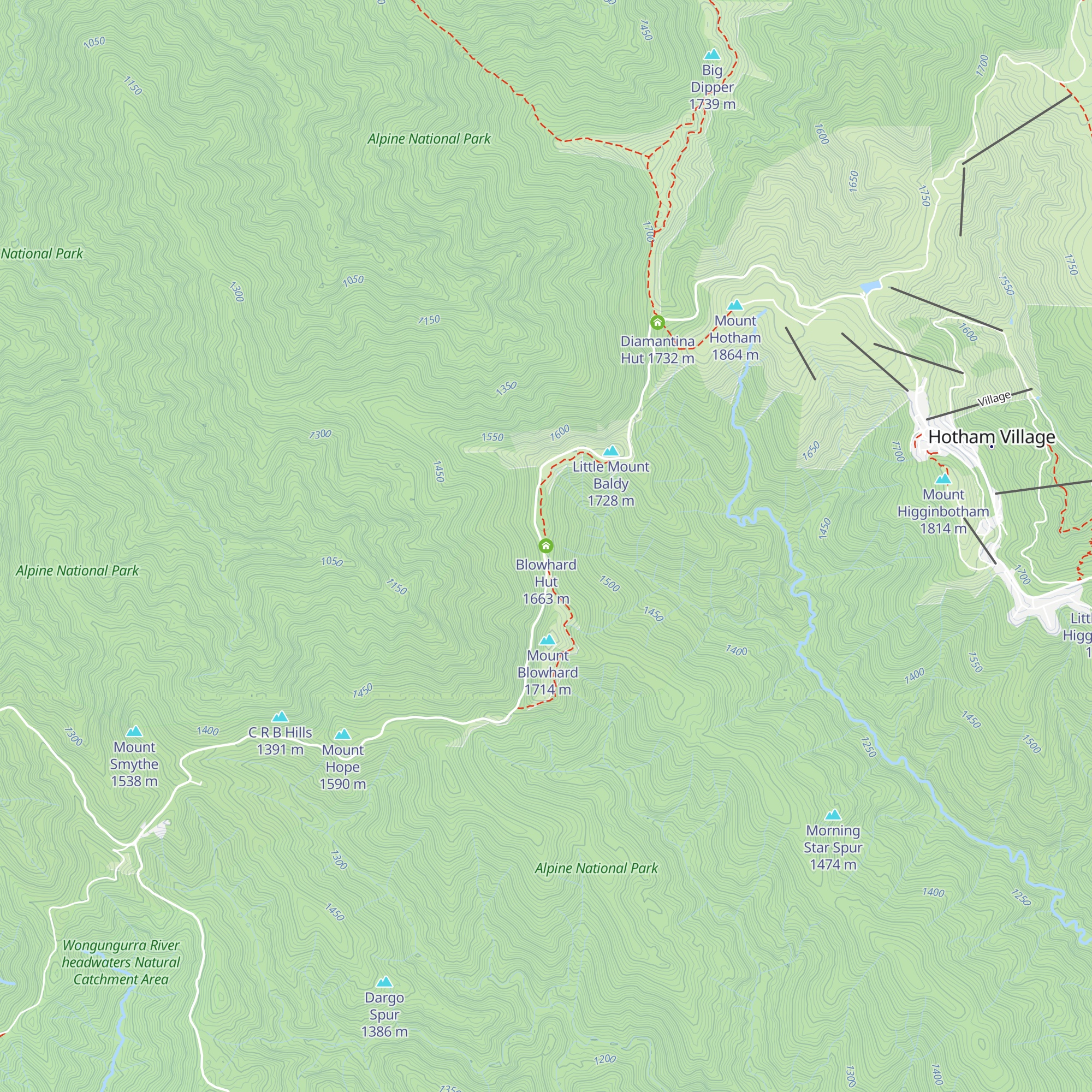 Blowhard Hut map