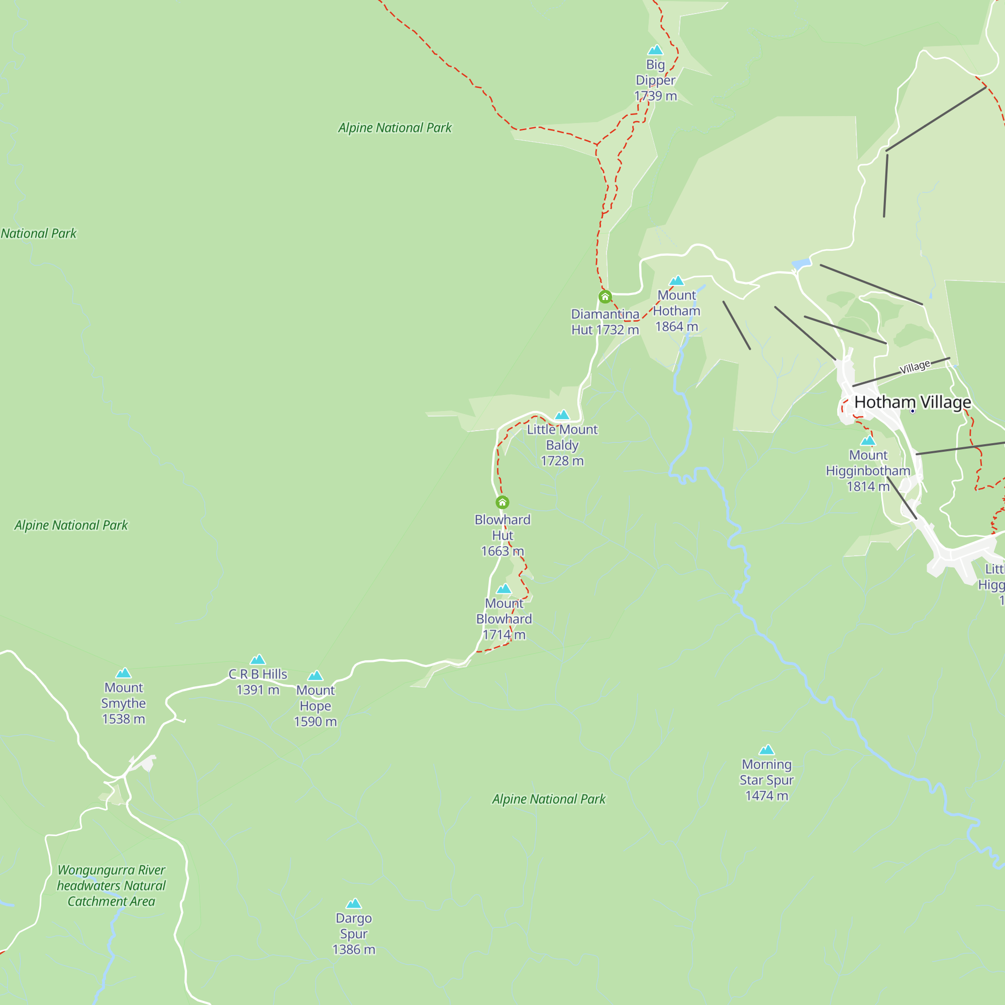 Blowhard Hut map