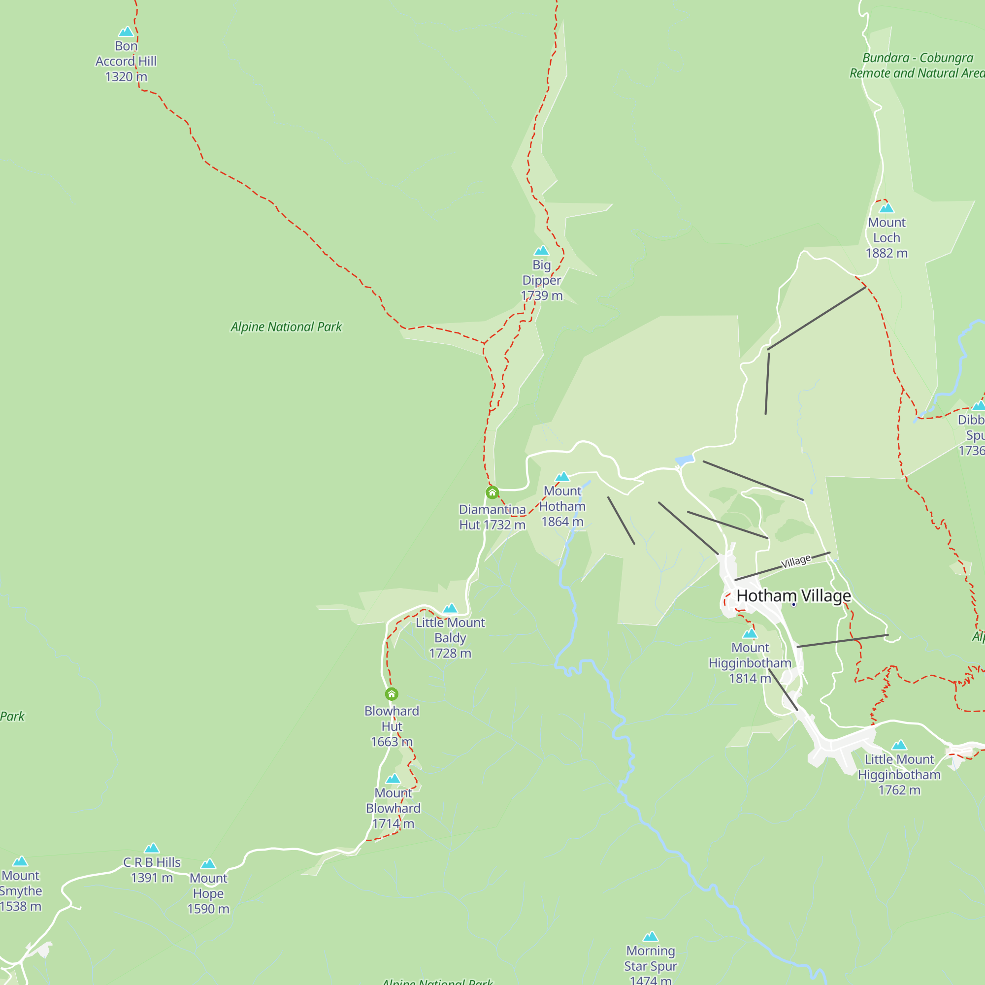 Diamantina Hut map