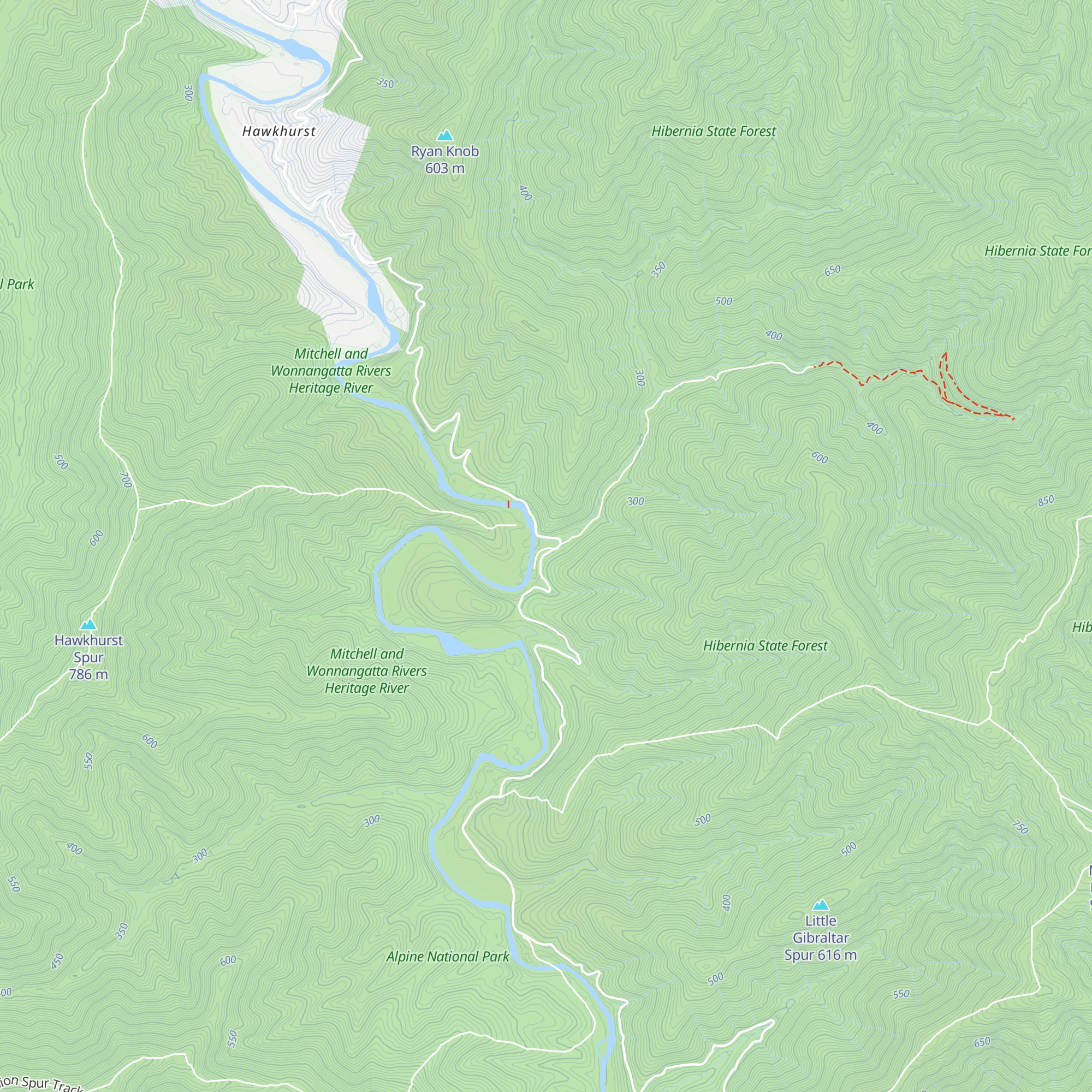 Black Snake Creek Hut map