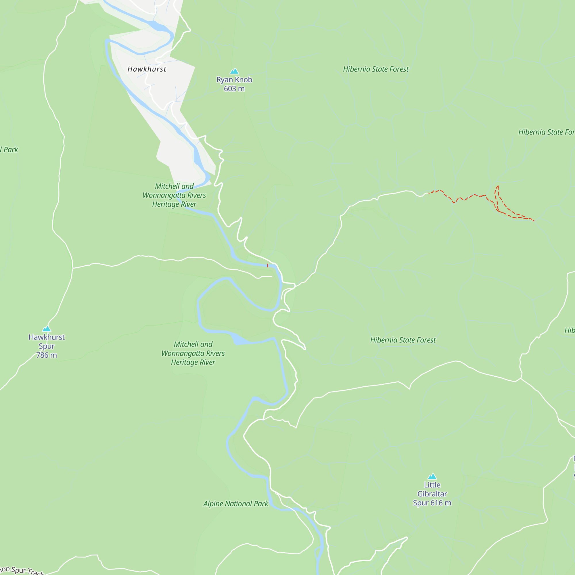 Black Snake Creek Hut map