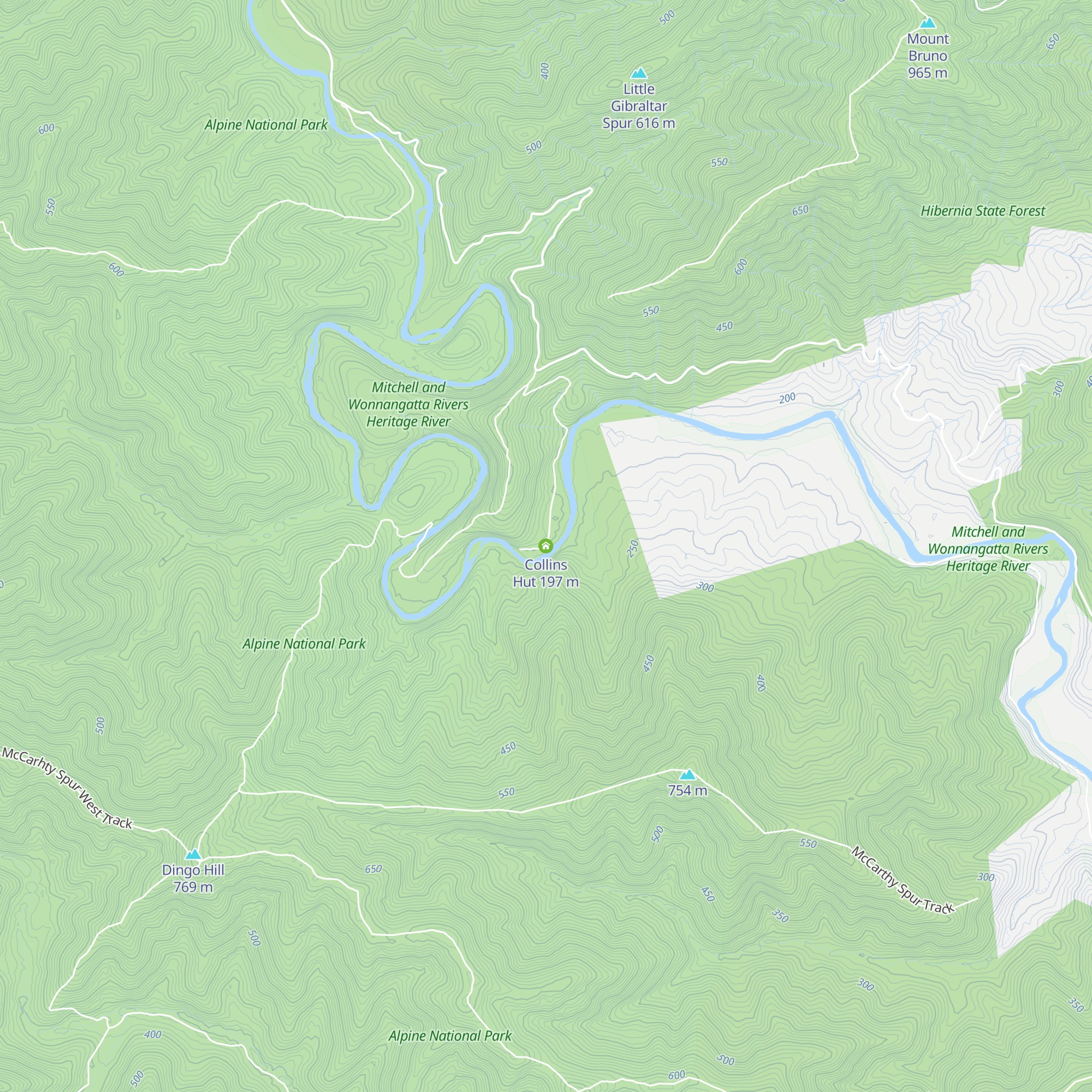 Collins Hut map