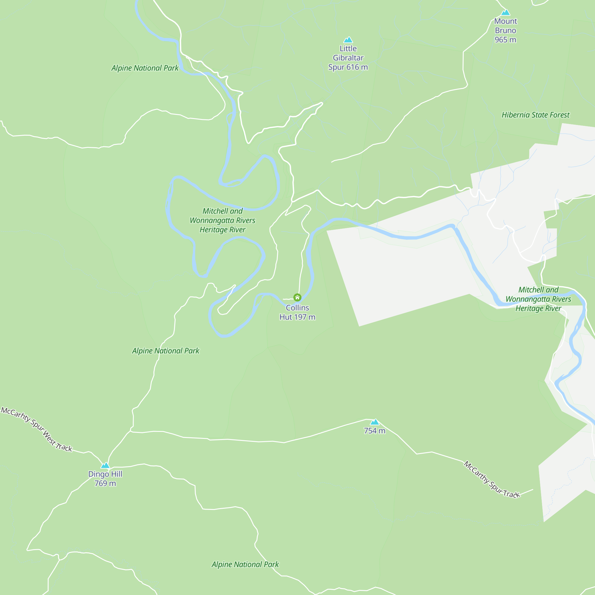 Collins Hut map