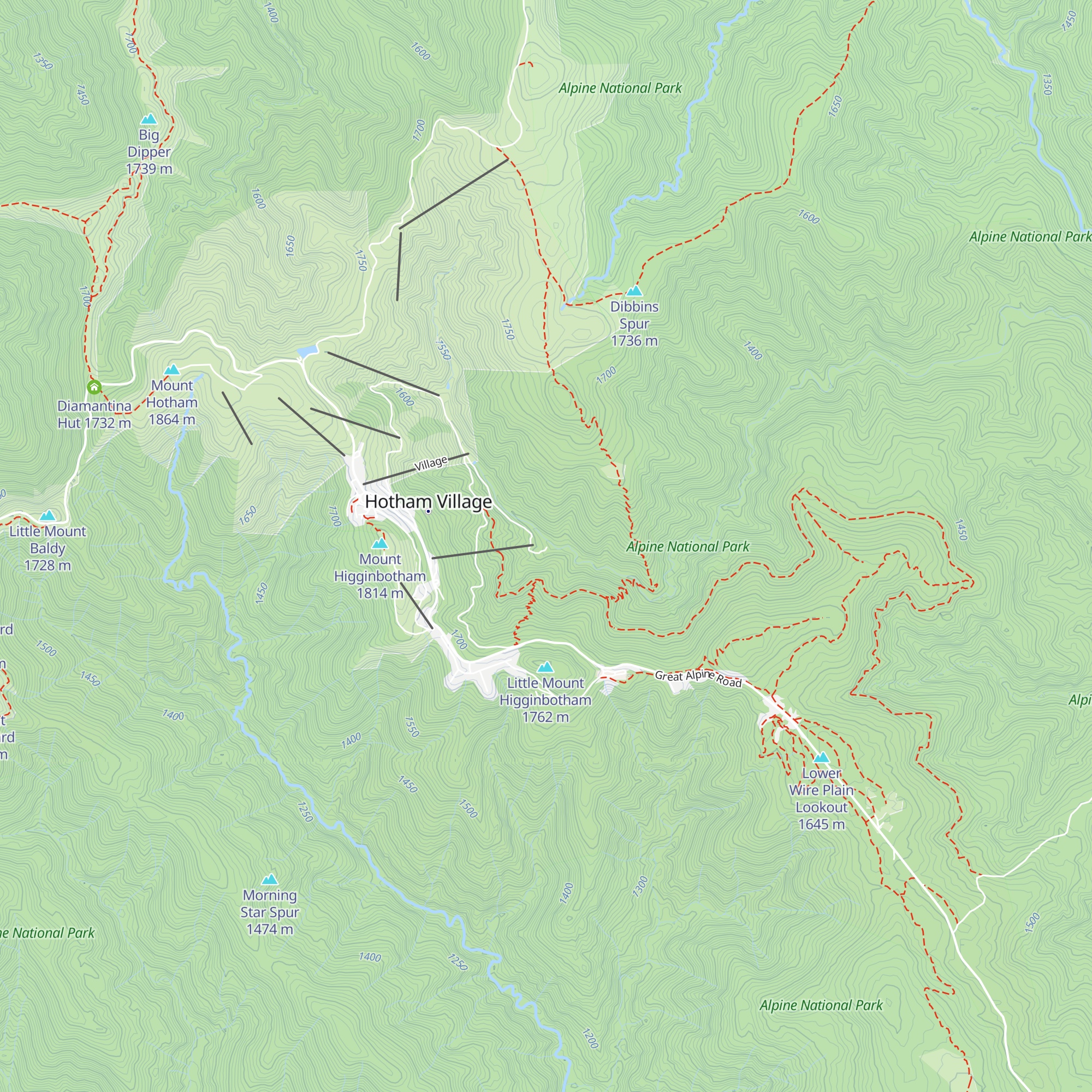 Silver Brumby Hut map