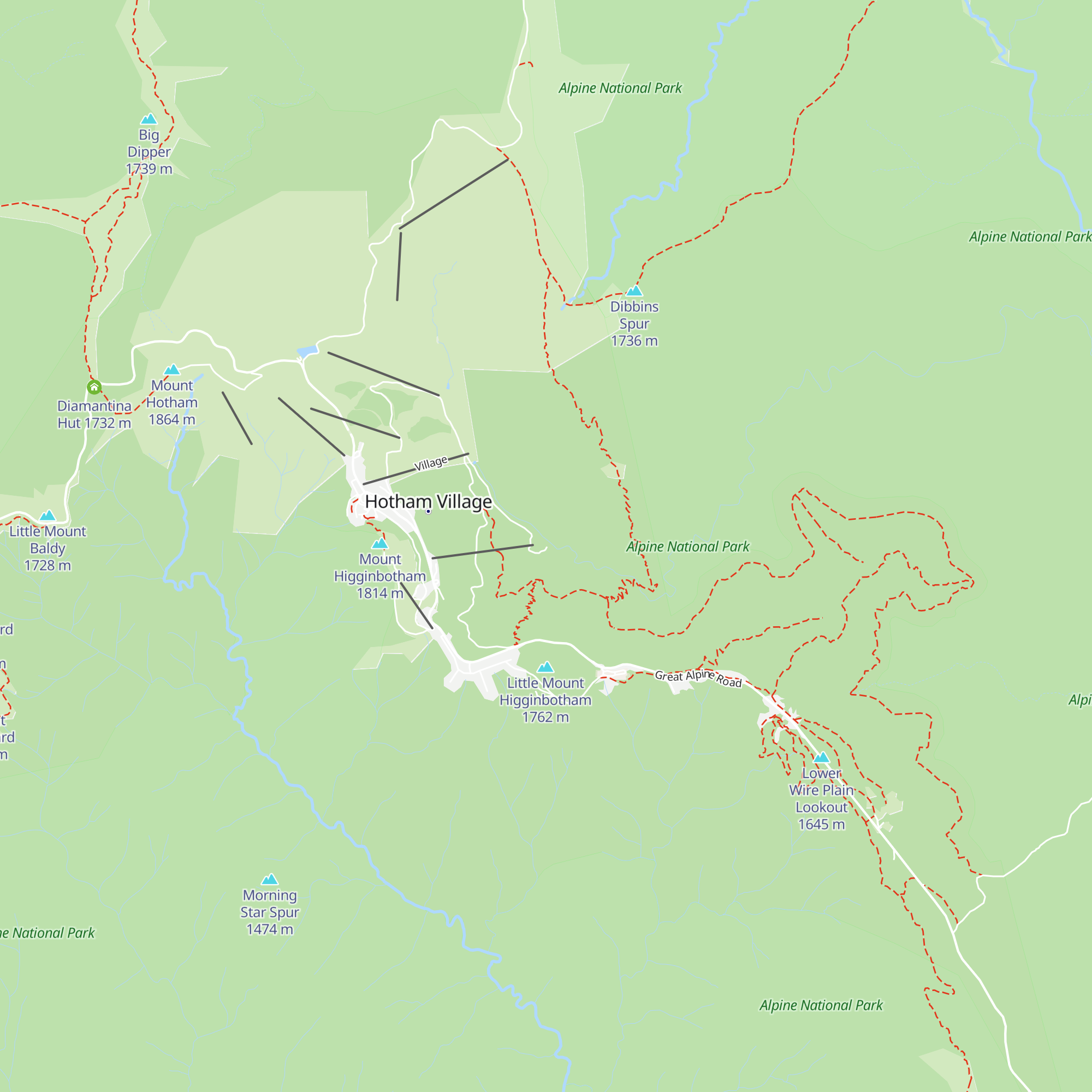 Silver Brumby Hut map