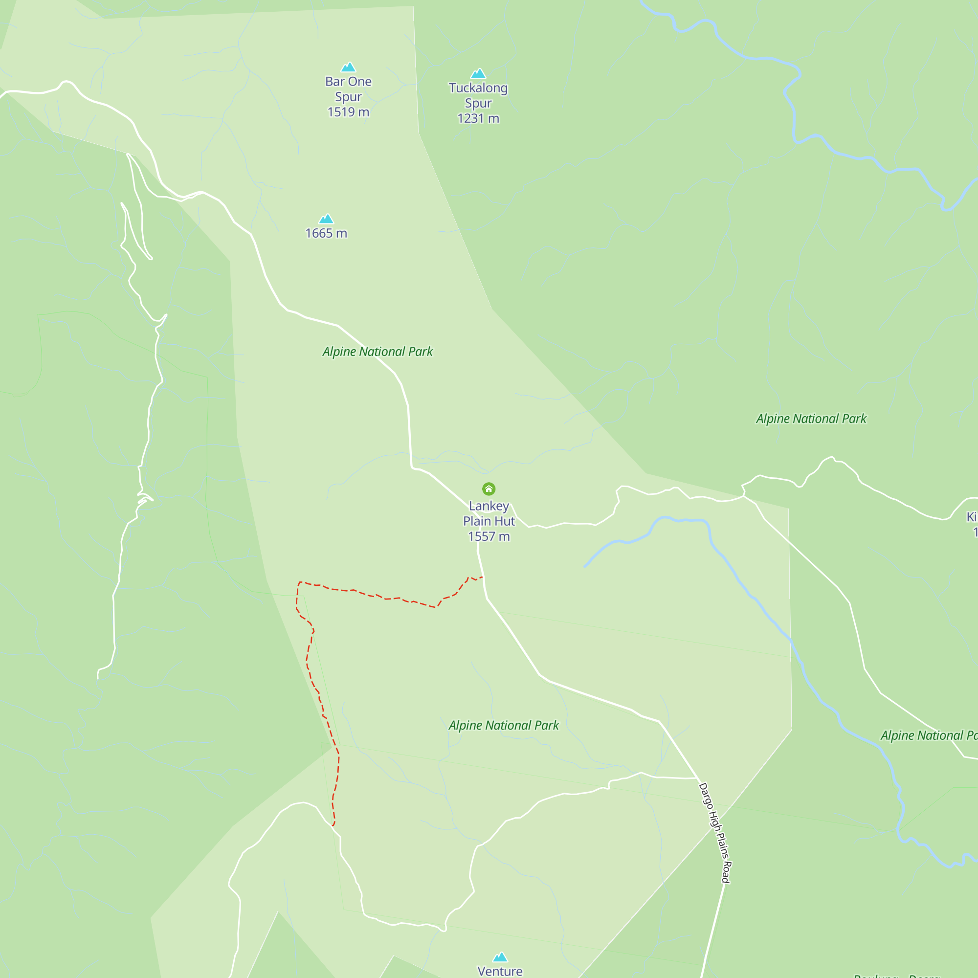 Lankey Plain Hut map