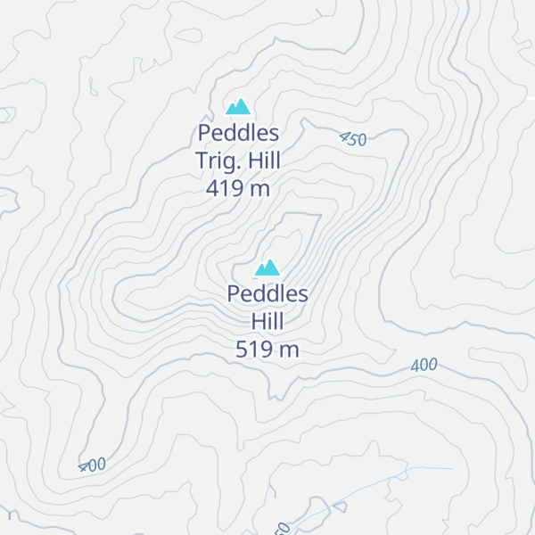 Map of Peddles Hill