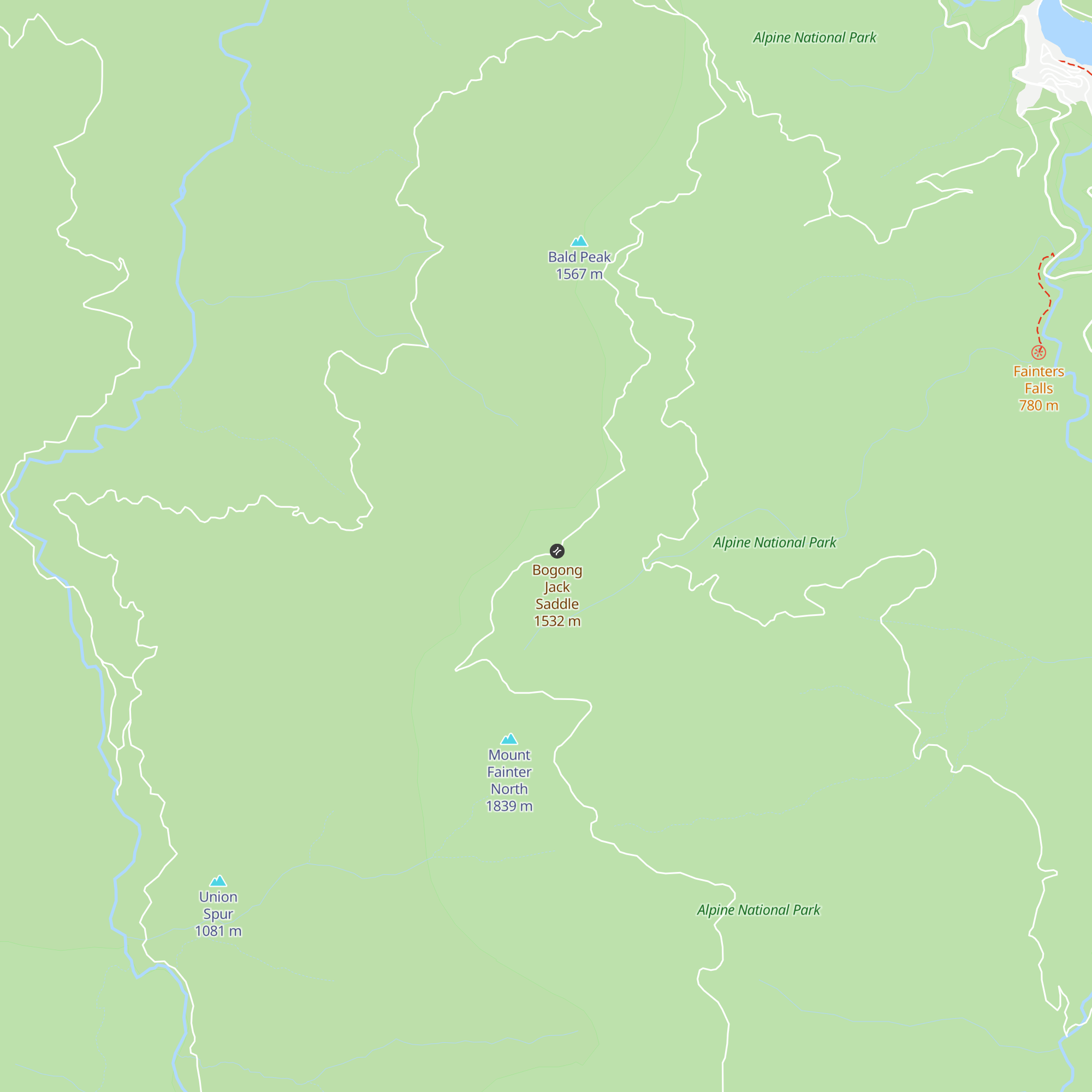 Bogong Jack Saddle Hut map