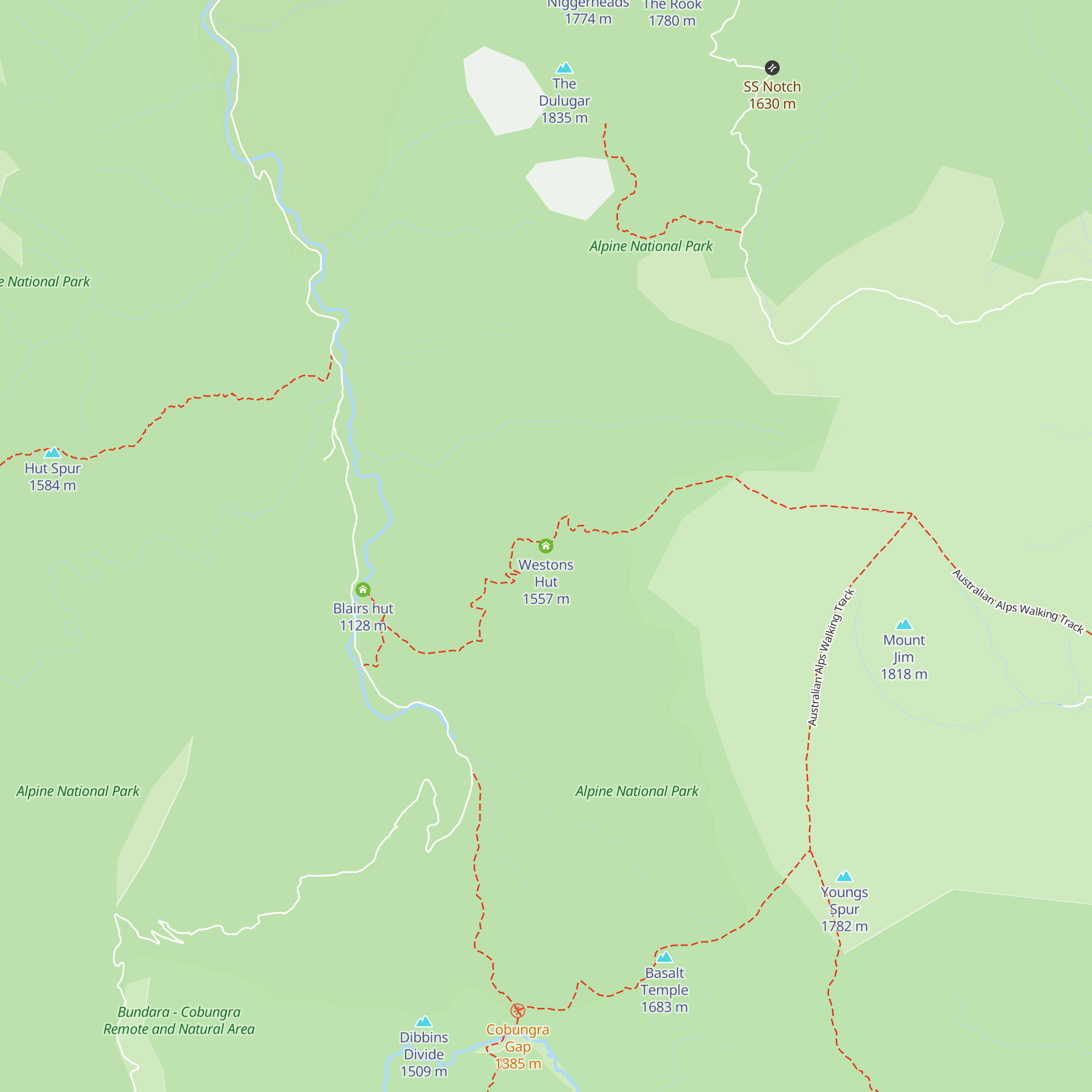 Westons Hut map