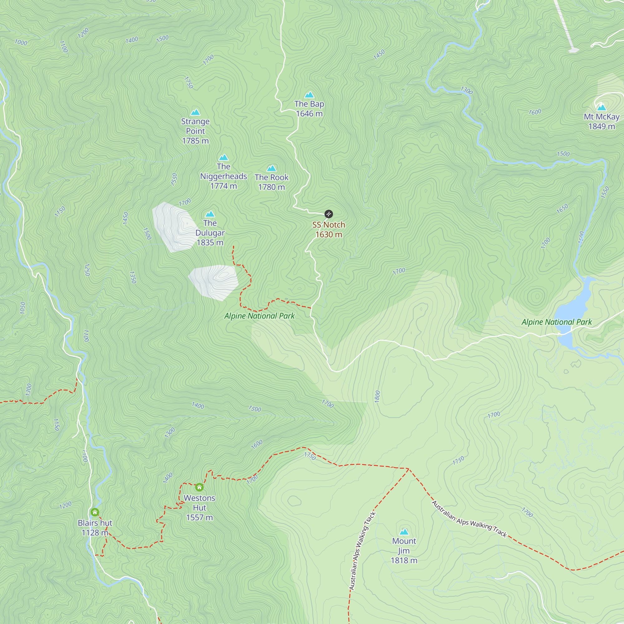 Tawonga Huts map