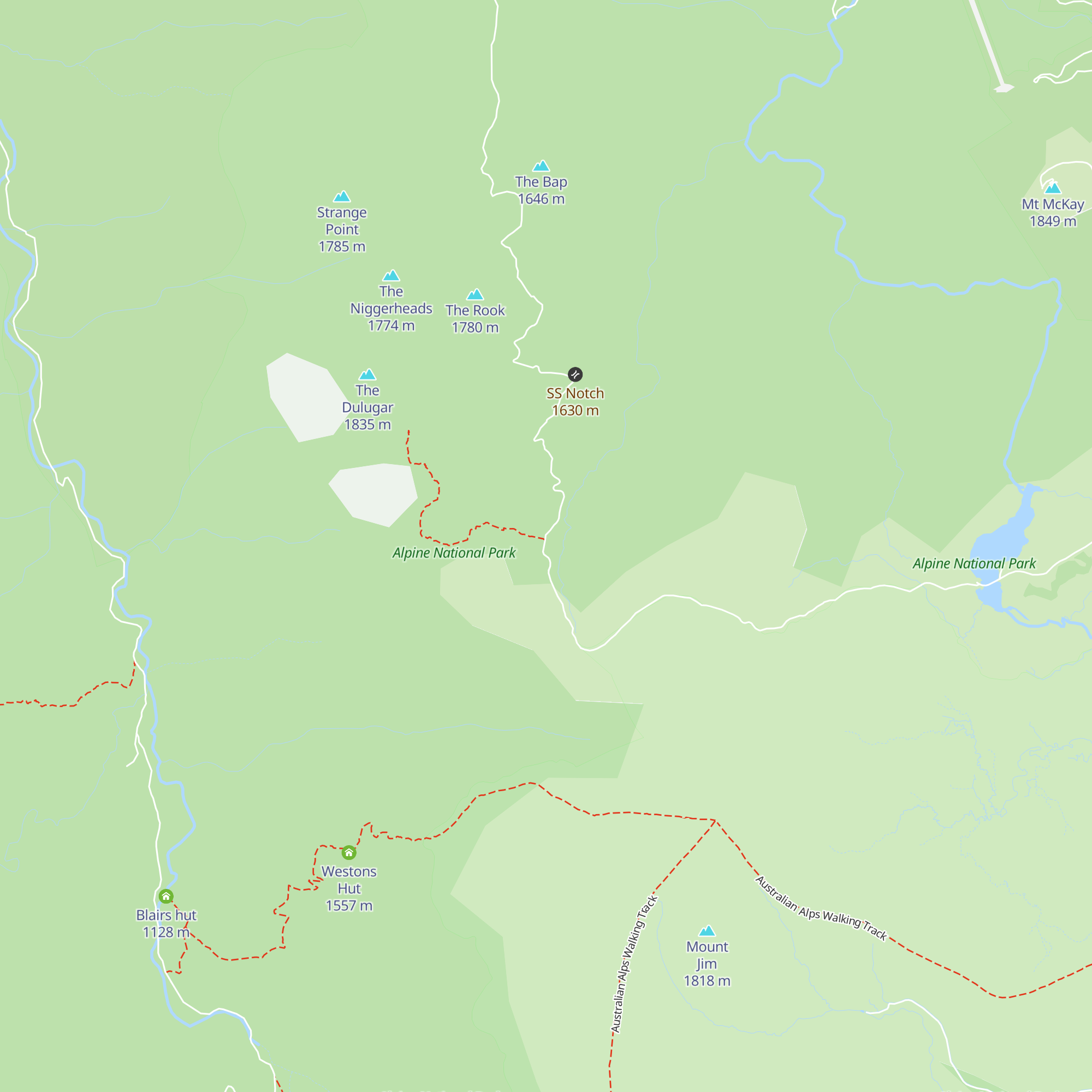 Tawonga Huts map