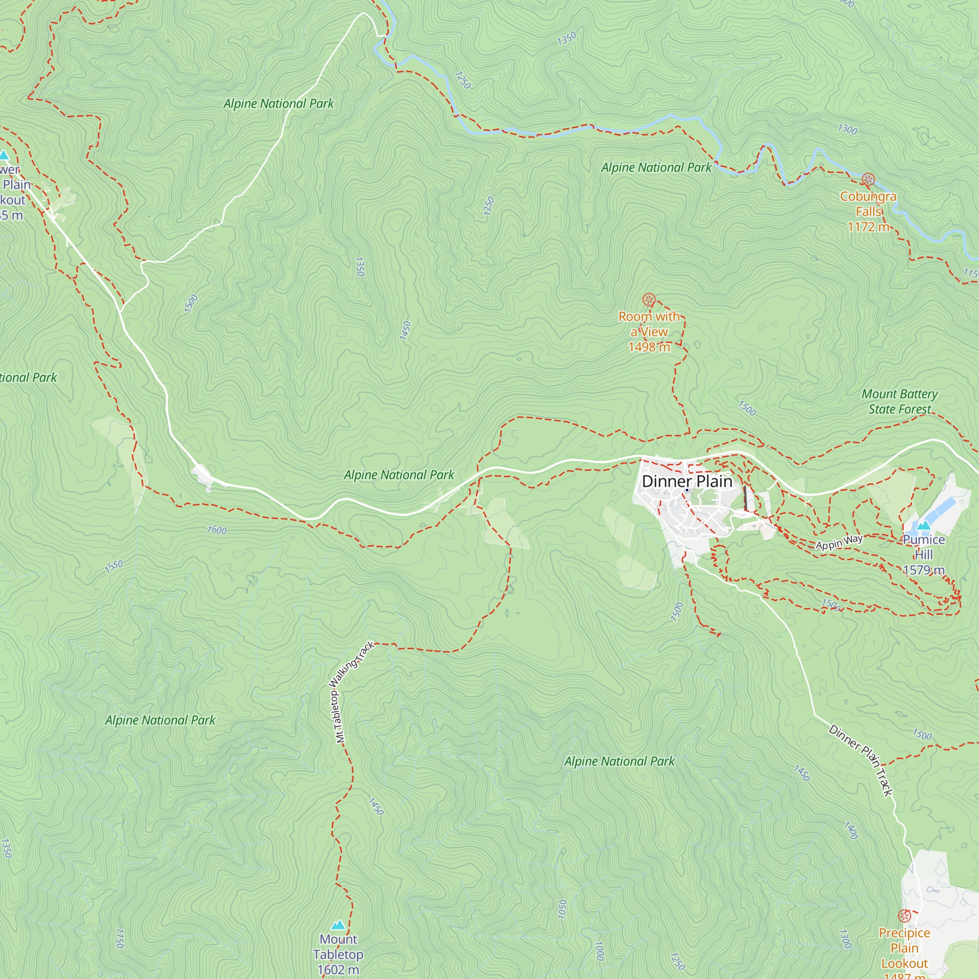 JB Plain Hut map