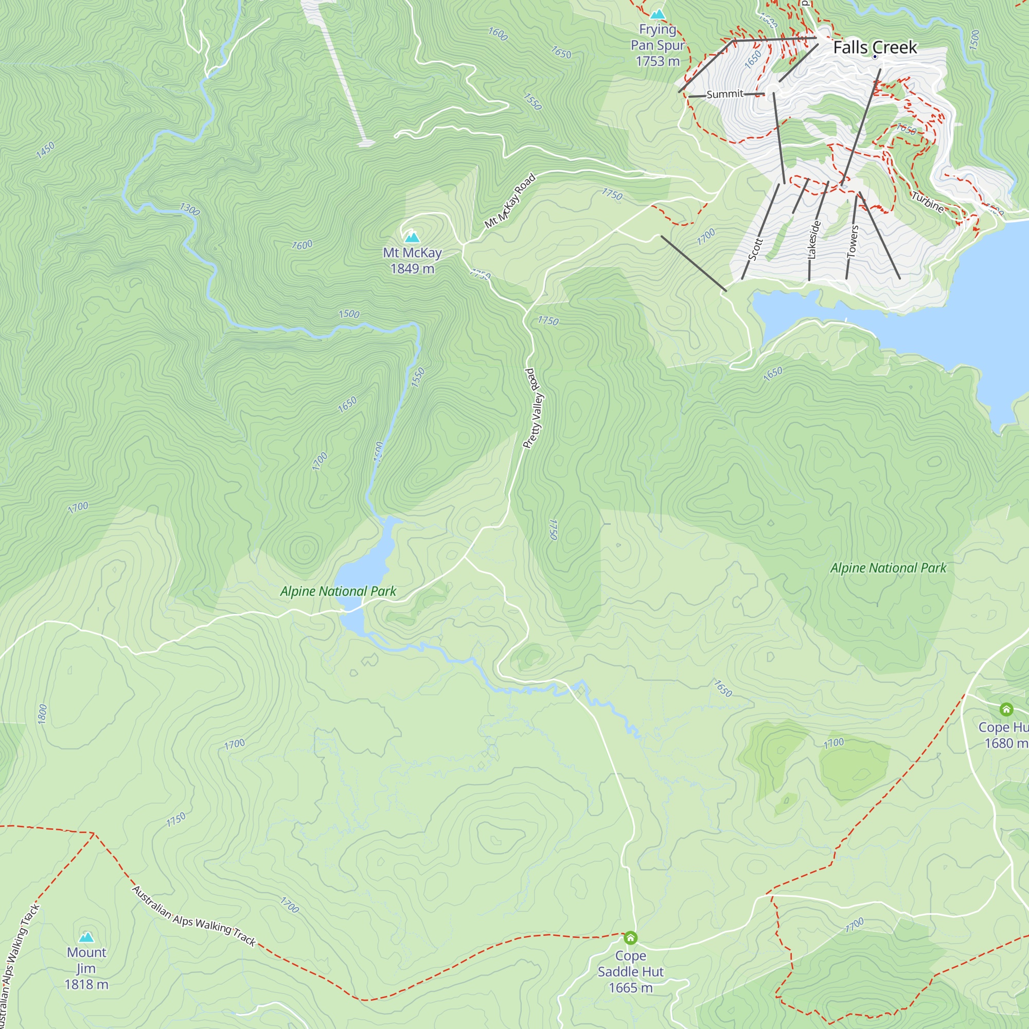 Pretty Valley Hut map