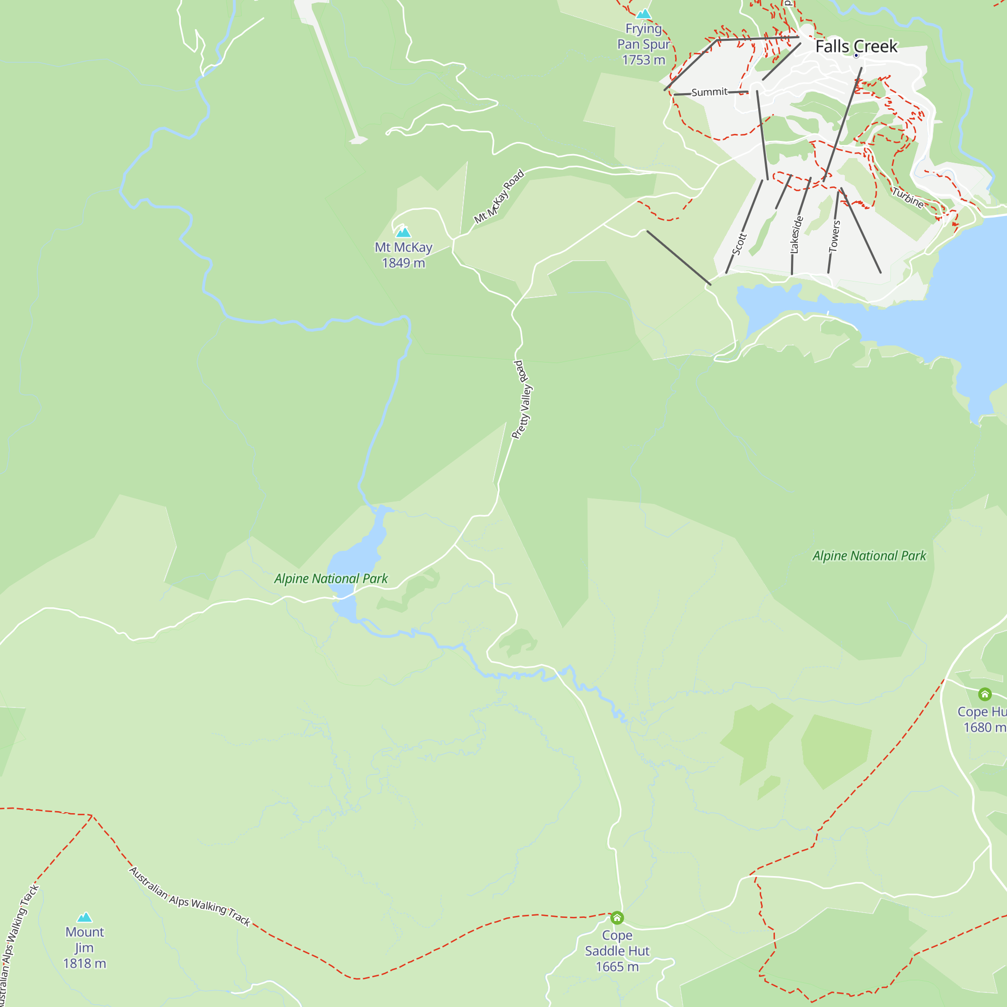 Pretty Valley Hut map