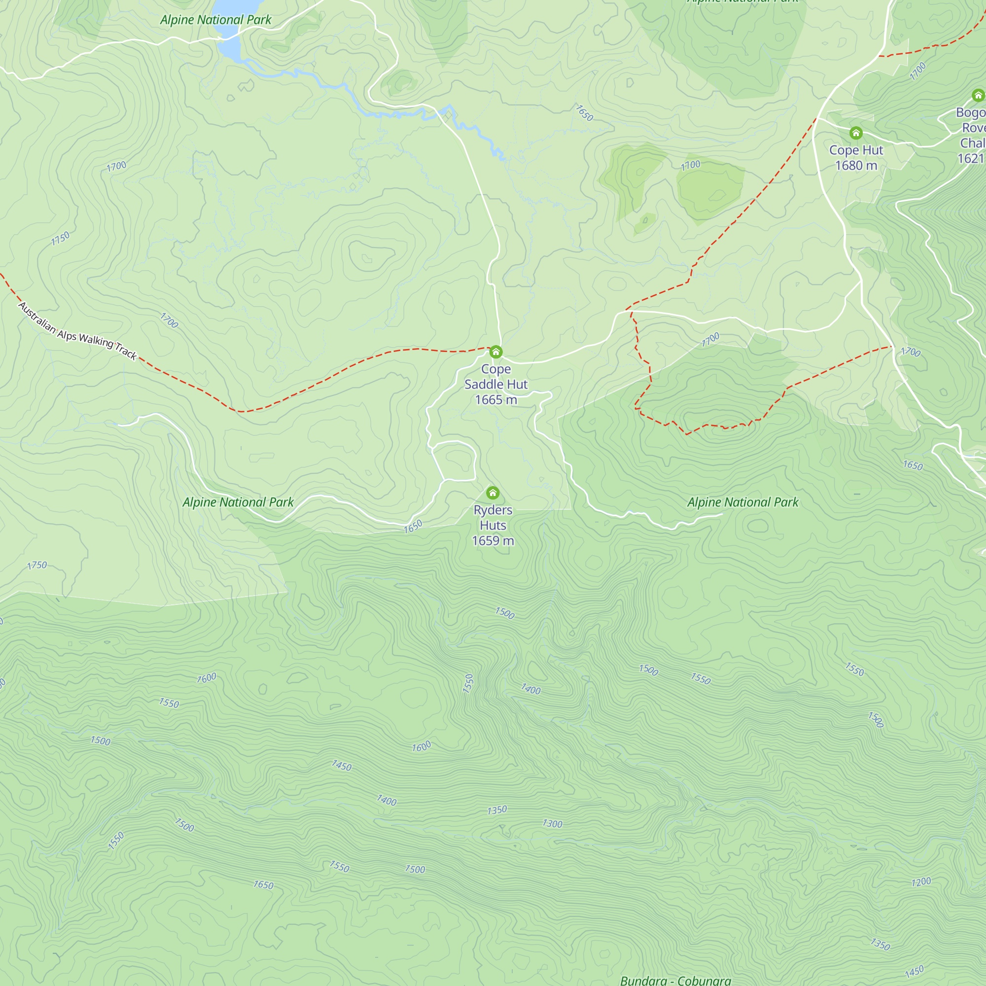 Ryders Huts map