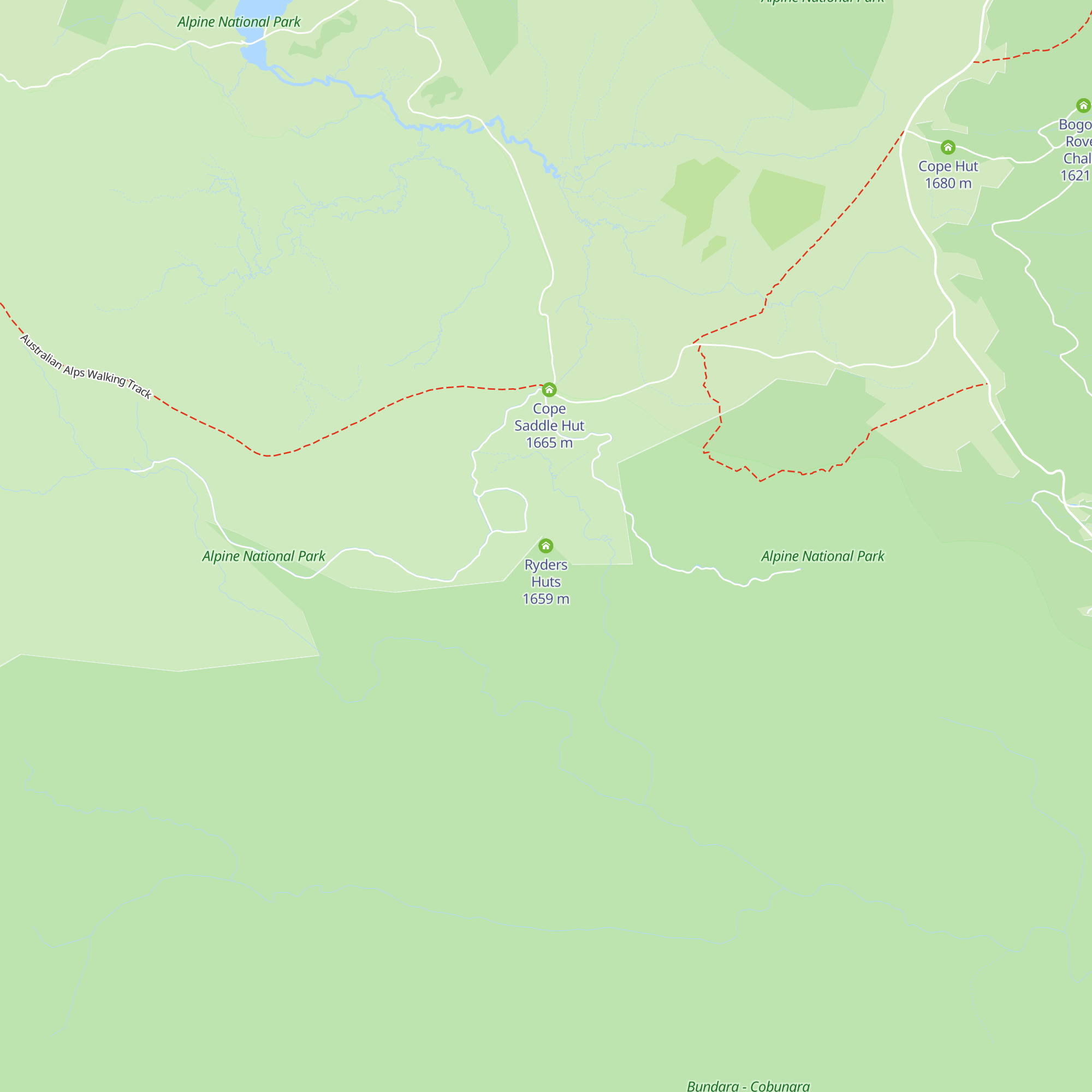 Ryders Huts map