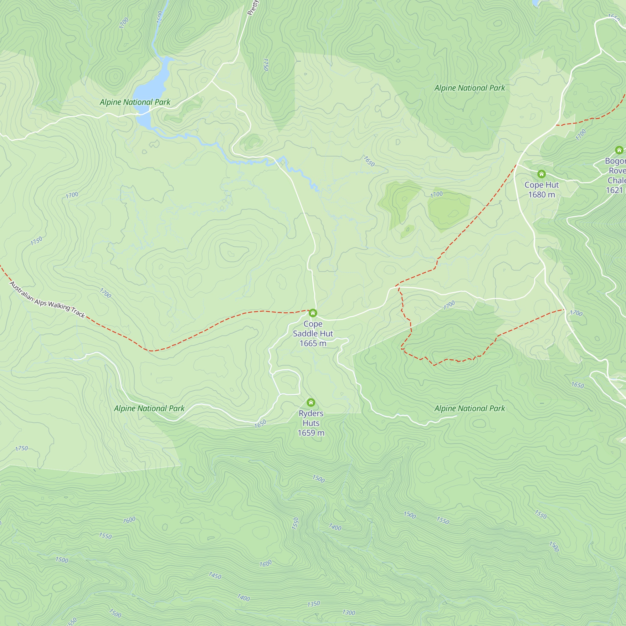 Cope Saddle Hut map
