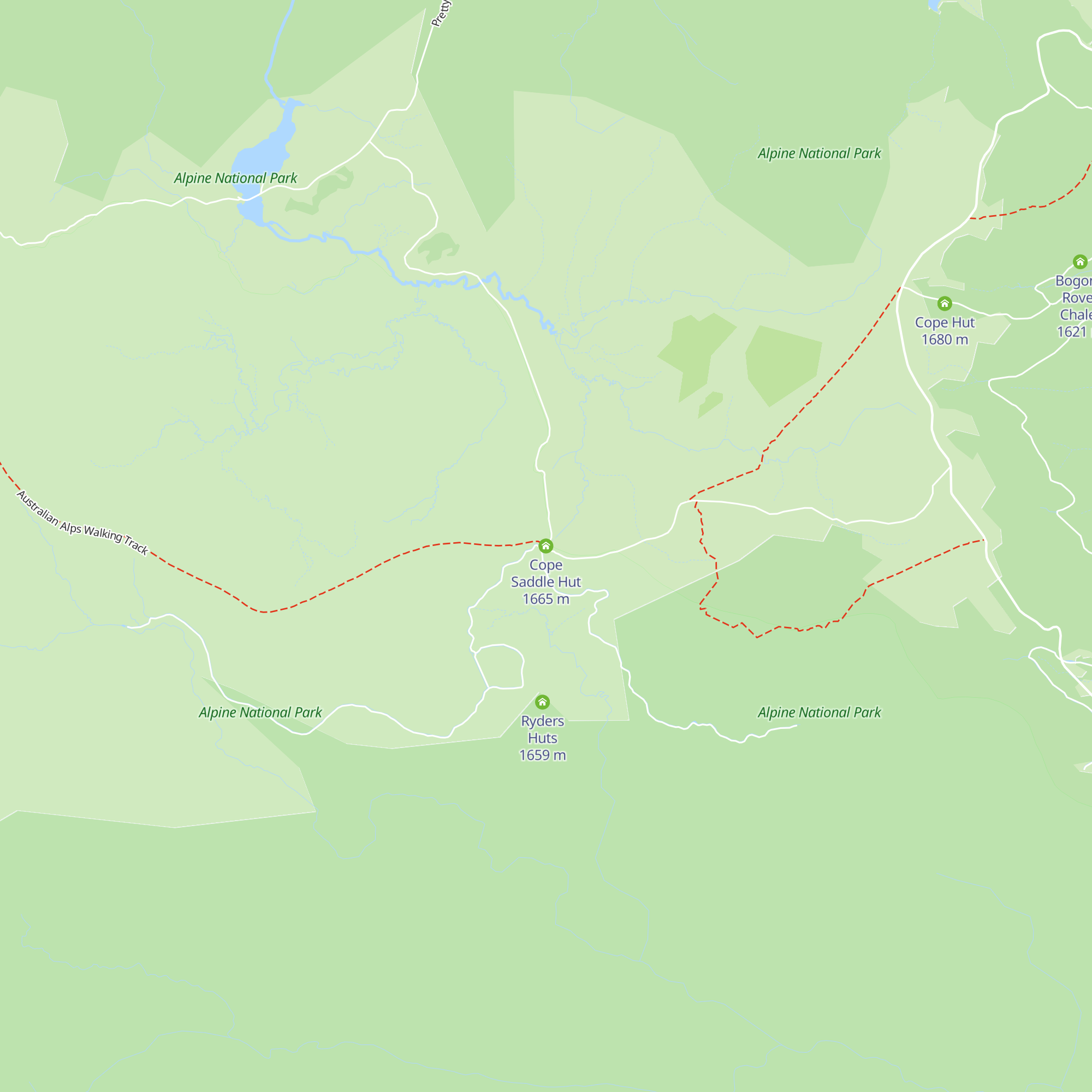 Cope Saddle Hut map