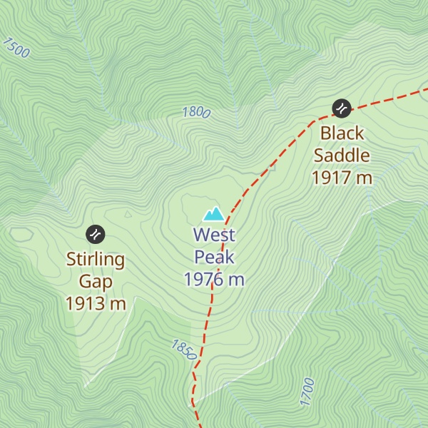 Map of West Peak