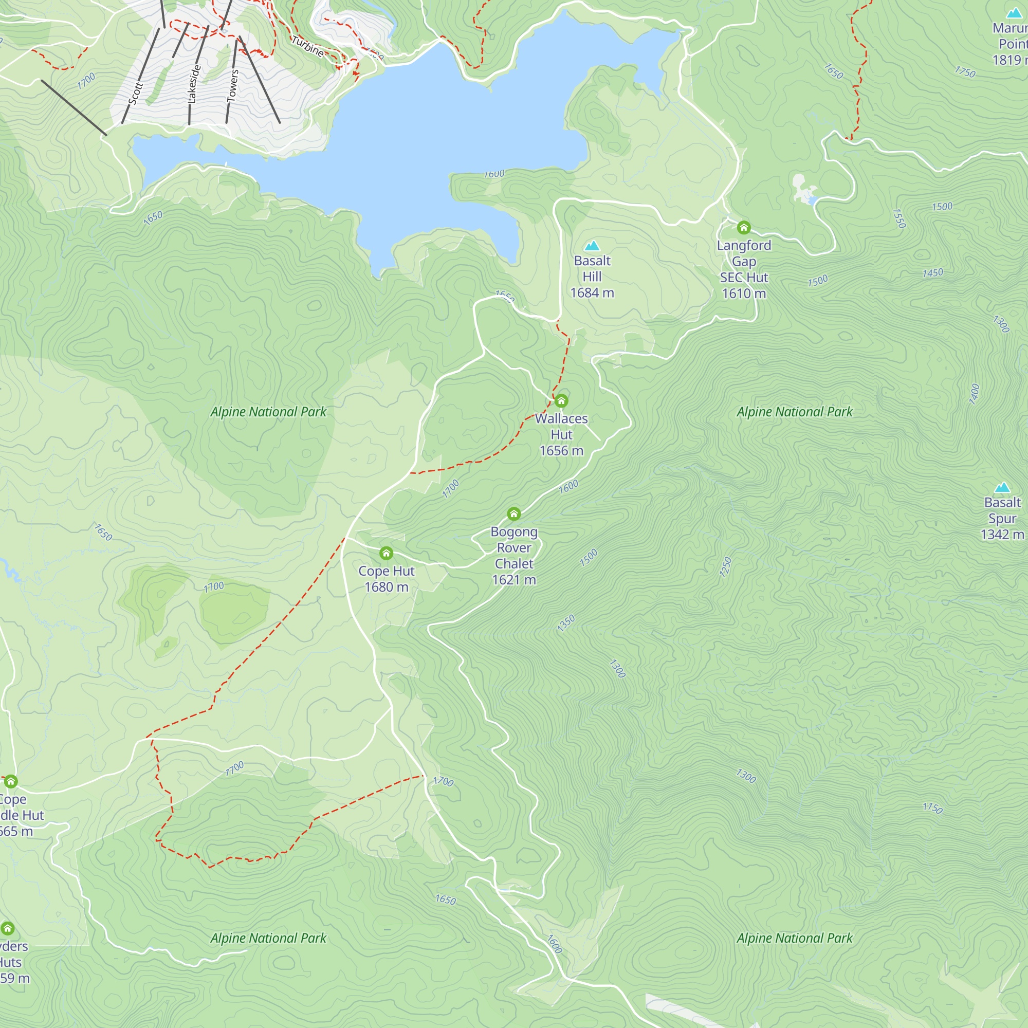 Bogong Rover Chalet map