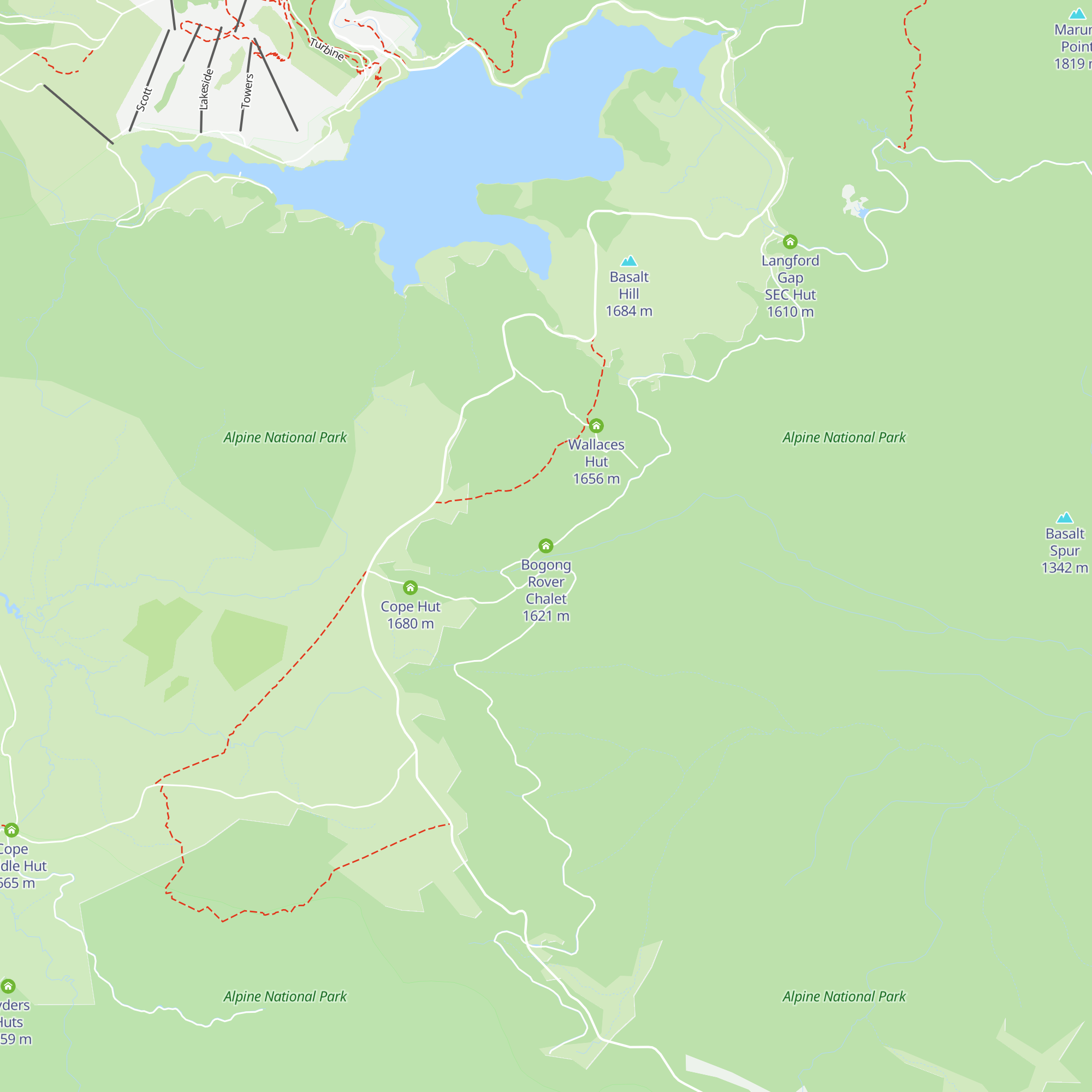 Bogong Rover Chalet map