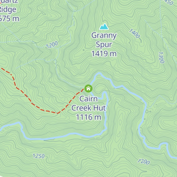 Map of Cairn Creek Hut