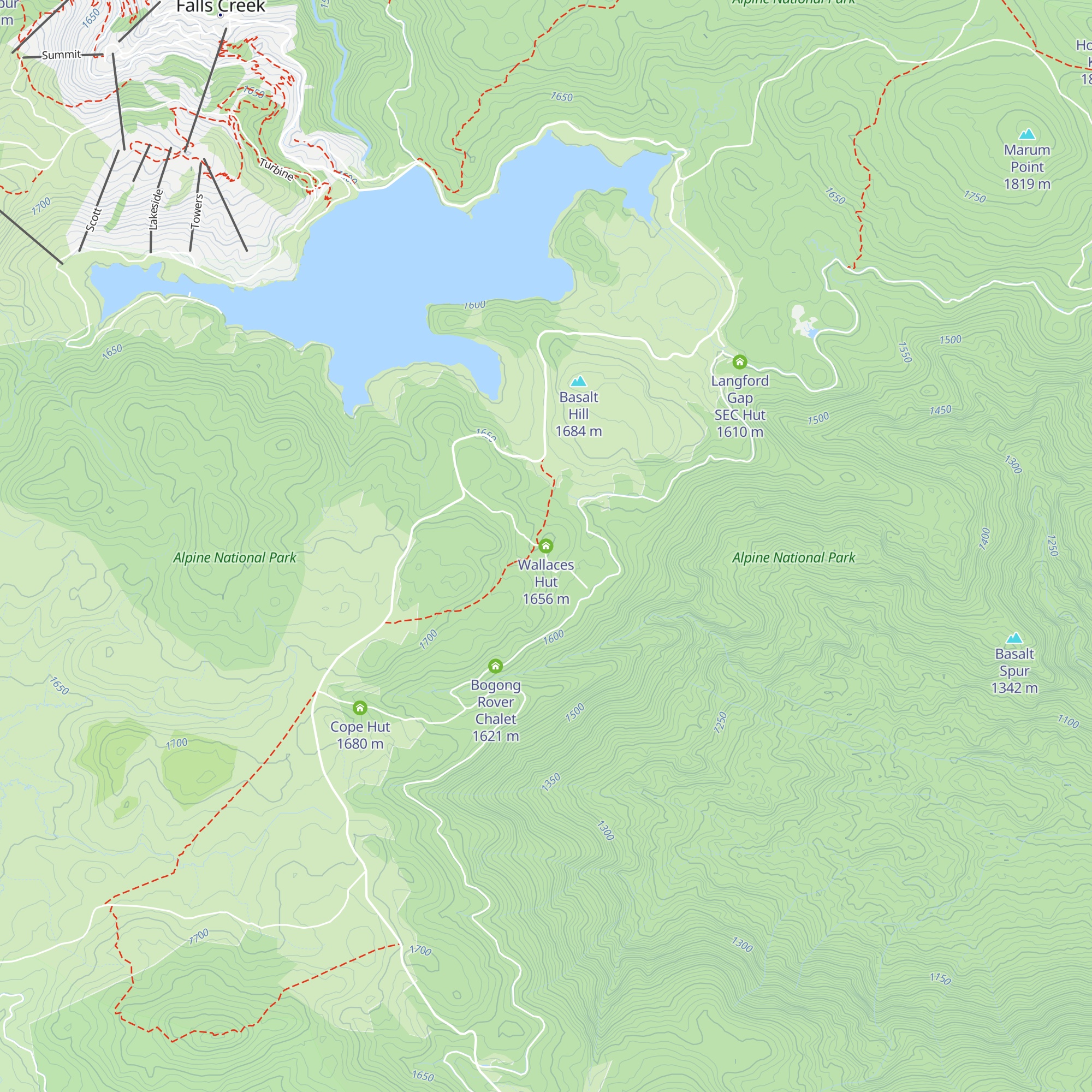 Wallaces Hut map
